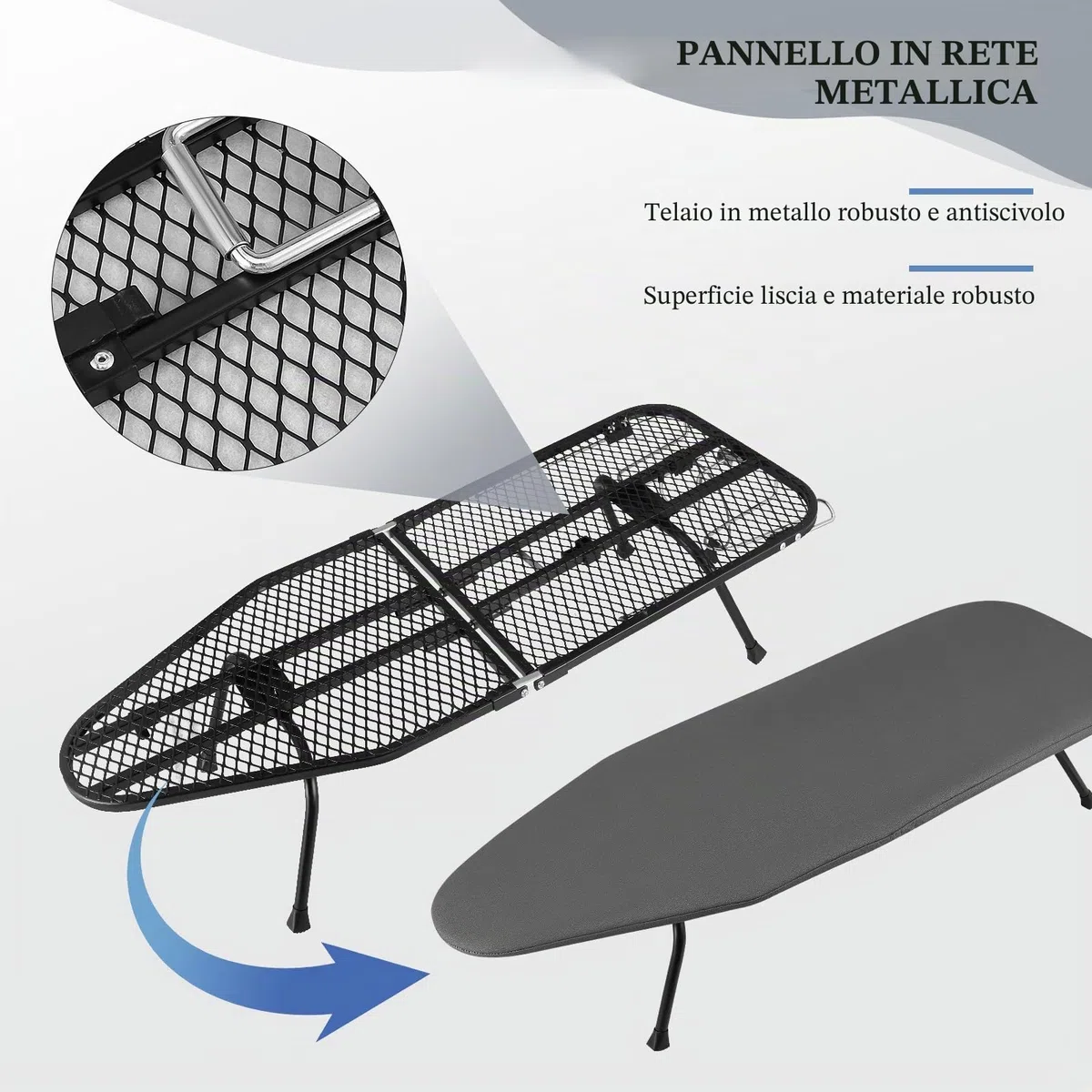 Piccolo Asse da stiro pieghevole salvaspazio, mini tavola con imbottitura antiscivolo per uso domestico, 77 x 32 cm