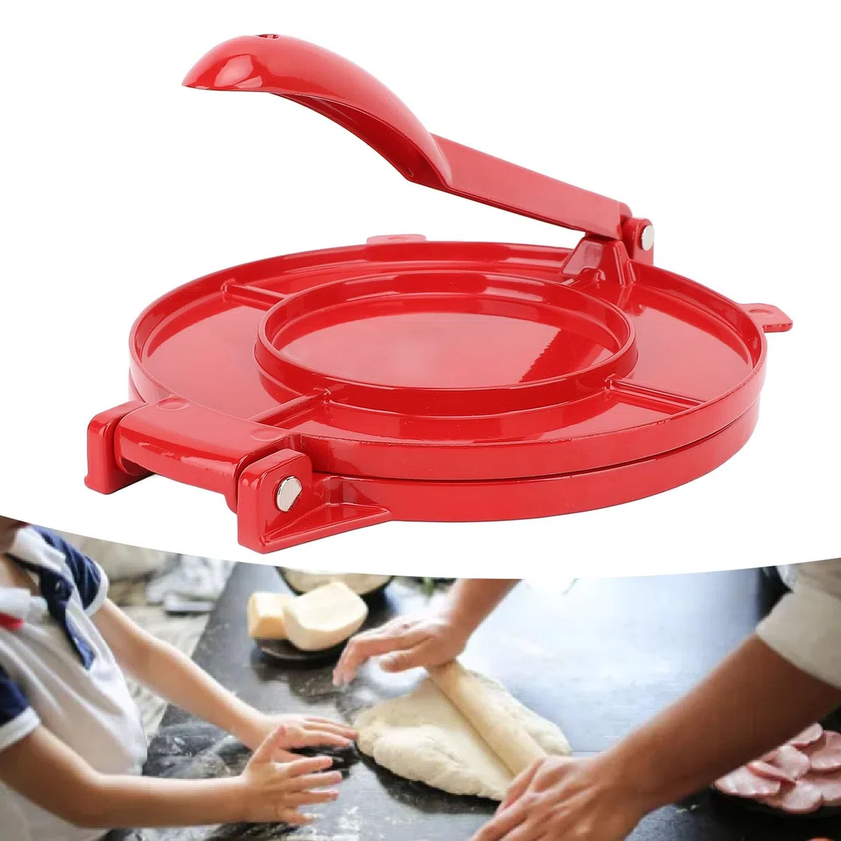 Pressa per Tortilla, Macchina per Tortilla, Pressa per Tortilla per Farina da 9,8 Pollici, Lega di Alluminio, Pressa per Tortilla Manuale, Pressa per Impasto per Tortini di Pizza