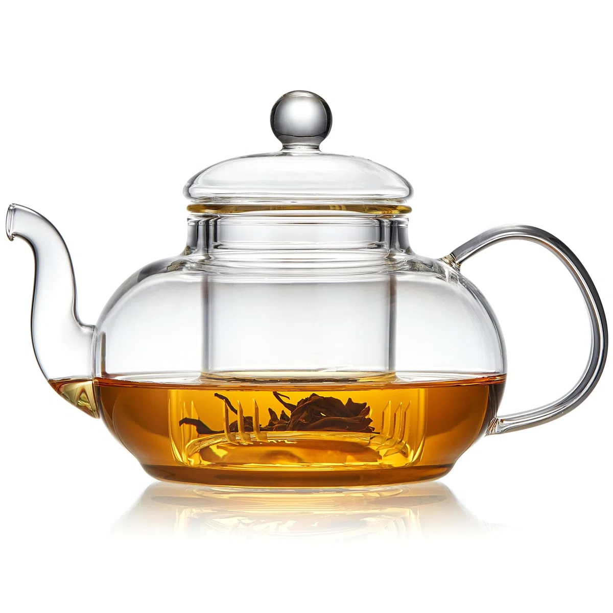 Teiera in vetro da 800ml, resistente al calore, con filtro in acciaio inox, ideale per tè sfusi, tè verde e tisane, adatta a fornelli e microonde