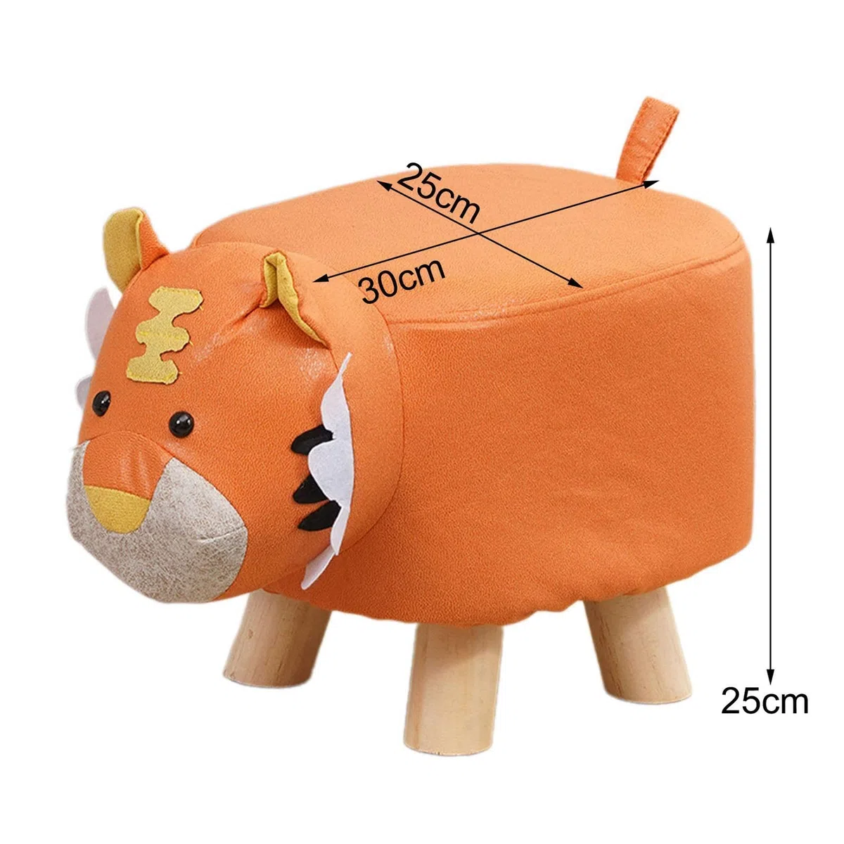 Poggiapiedi per bambini Sedia per bambini Sgabello per apprendimento per bambini Forma di animale Poggiapiedi Sgabello per ingresso Camera da letto, Tigre arancione