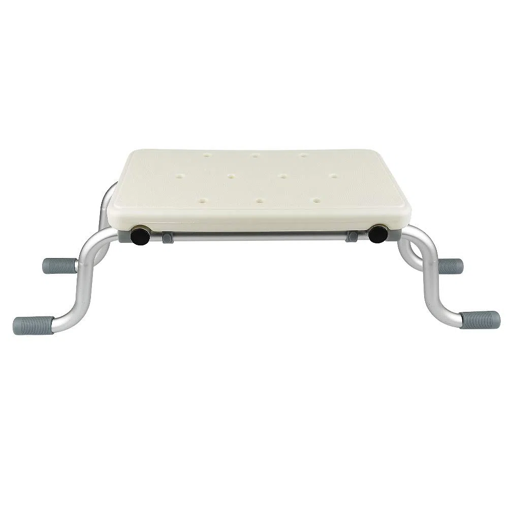 Sedile per Vasca in Lega di Alluminio e Plastica, Sgabello per Vasca da Bagno Larghezza Regolabile 73-83*22*18cm , Max. Carico 150kg