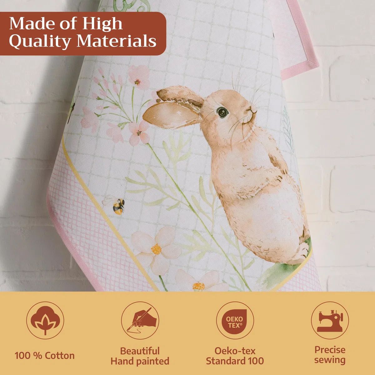 Maison d' Hermine Set di 3 strofinacci da cucina, 100% cotone, 70 cm x 50 cm, riutilizzabili, assorbenti, con anello per appendere, per cucina, sala da pranzo Primavera Estate (Easter Dew)