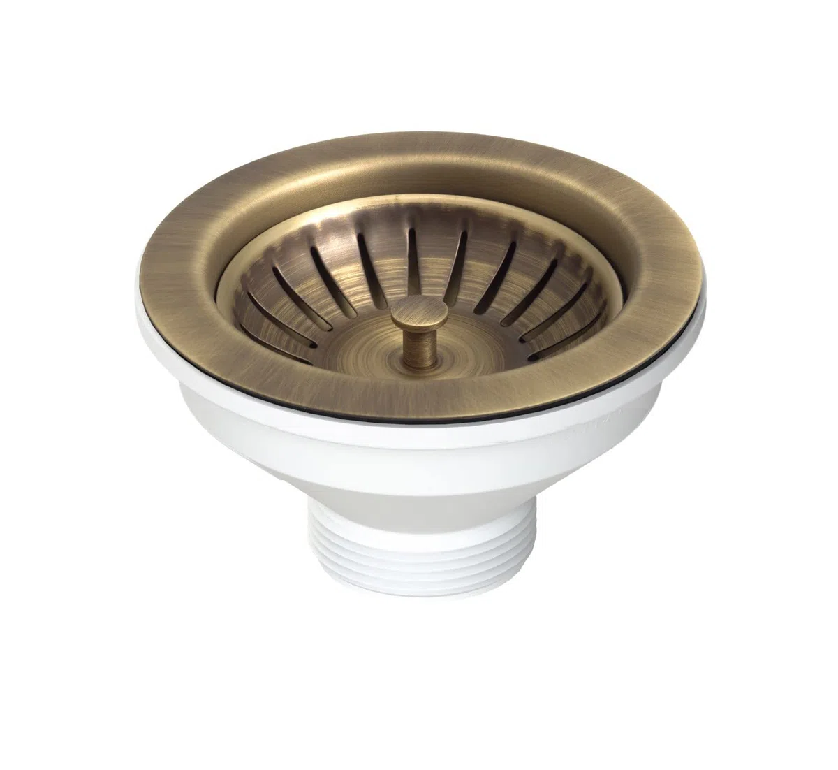 Piletta tappo cestello lavello acciaio d114 x 54mm senza troppo pieno ottone anticato 1 1/2 L.B. Plast D550-70-PIR