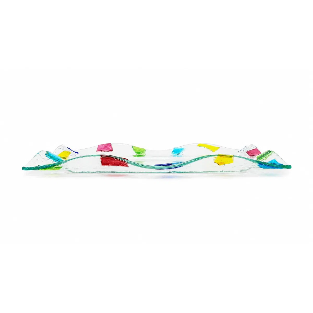 Sospiri Venezia Vassoio Decorativo in Vetro Artistico per Arredo Casa e Tavola - Centrotavola Moderno Design Veneziano, Idea Regalo 30x20x3 cm