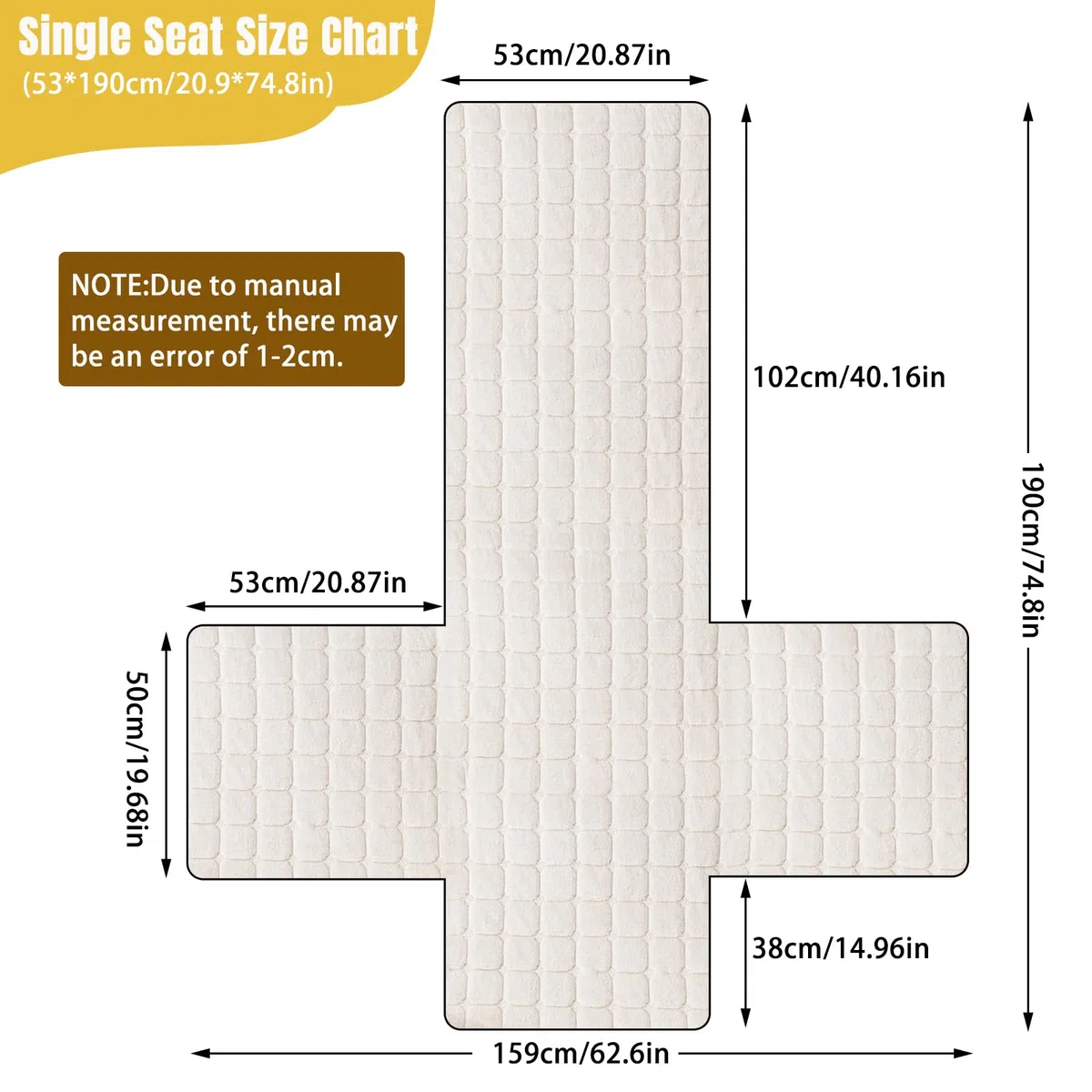 Copripoltrona Relax Reclinabile Universale, Copripoltrona 1 Posto con Tasche e Elastico, Copri Poltrona con Braccioli – Protezione Anti-Macchie e Antigraffio, Lavabile, Beige, 1 Posto(53*190cm)