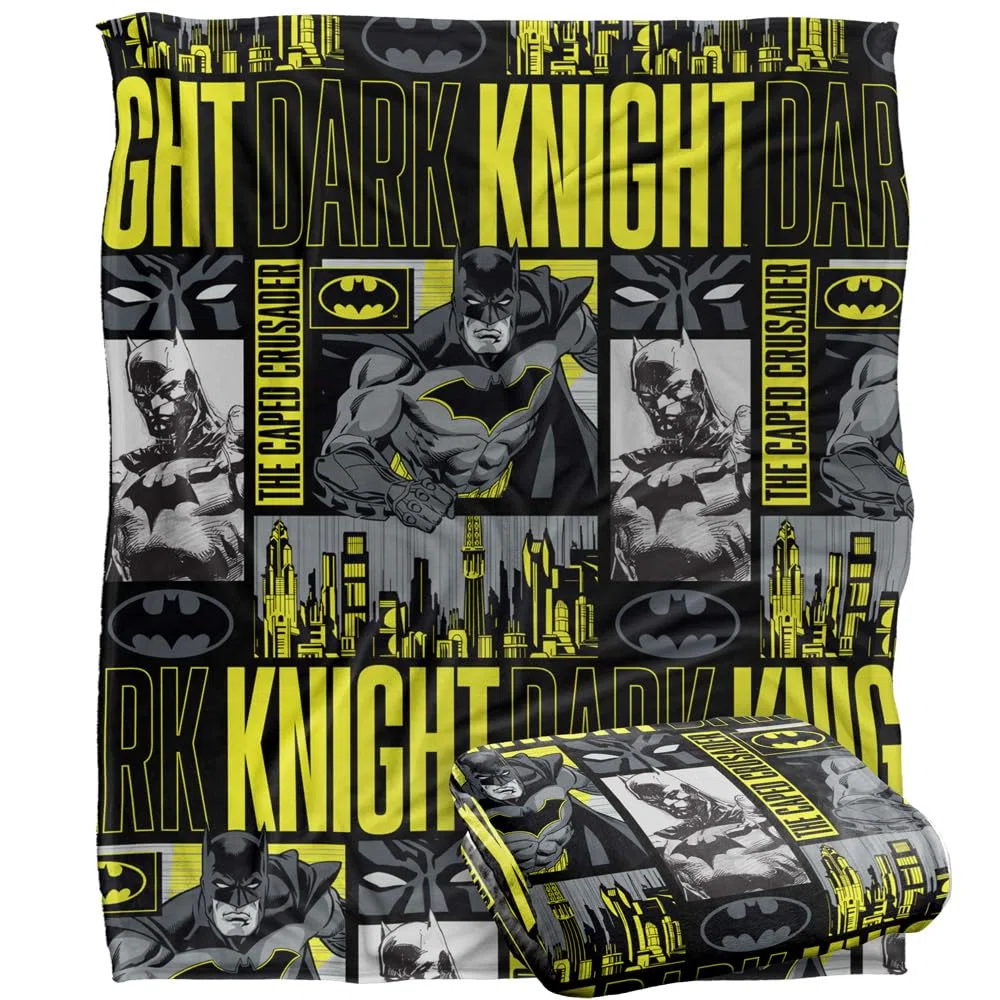 LOGOVISION Batman Dark Knight Panels Coperta super morbida al tatto setoso – 152 x 127 cm