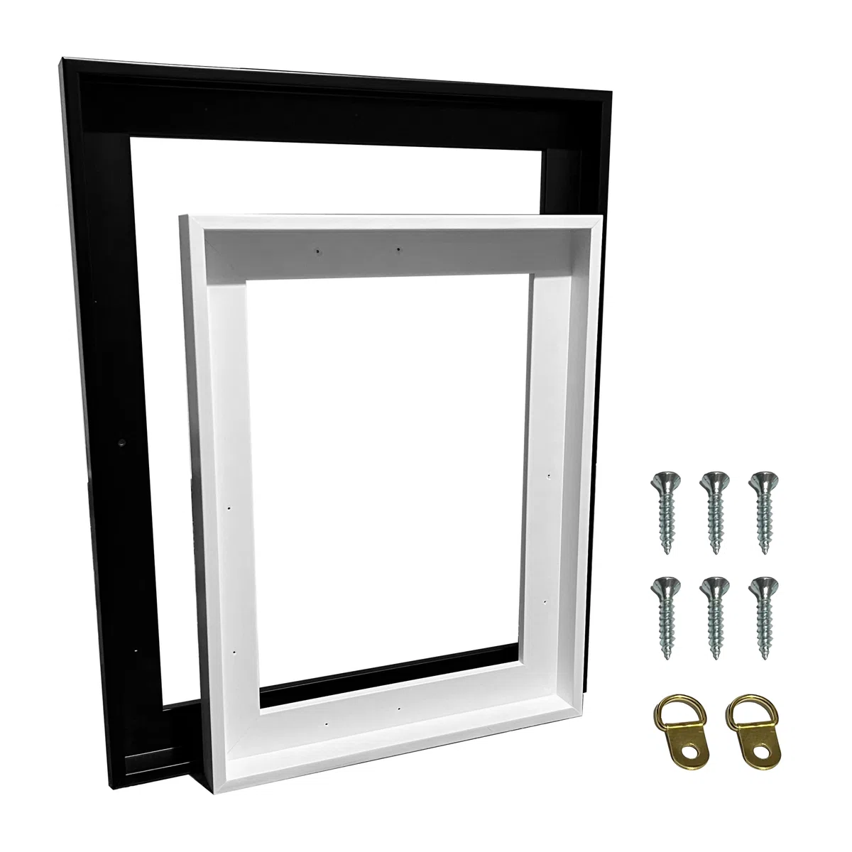 Cornice per tele di 40x50cm (nero) - Adatto per tele fino a 2,5cm di spessore - Montato e pronto all'uso - cornice in legno per quadro con spazio galleggiante di 0,5 cm