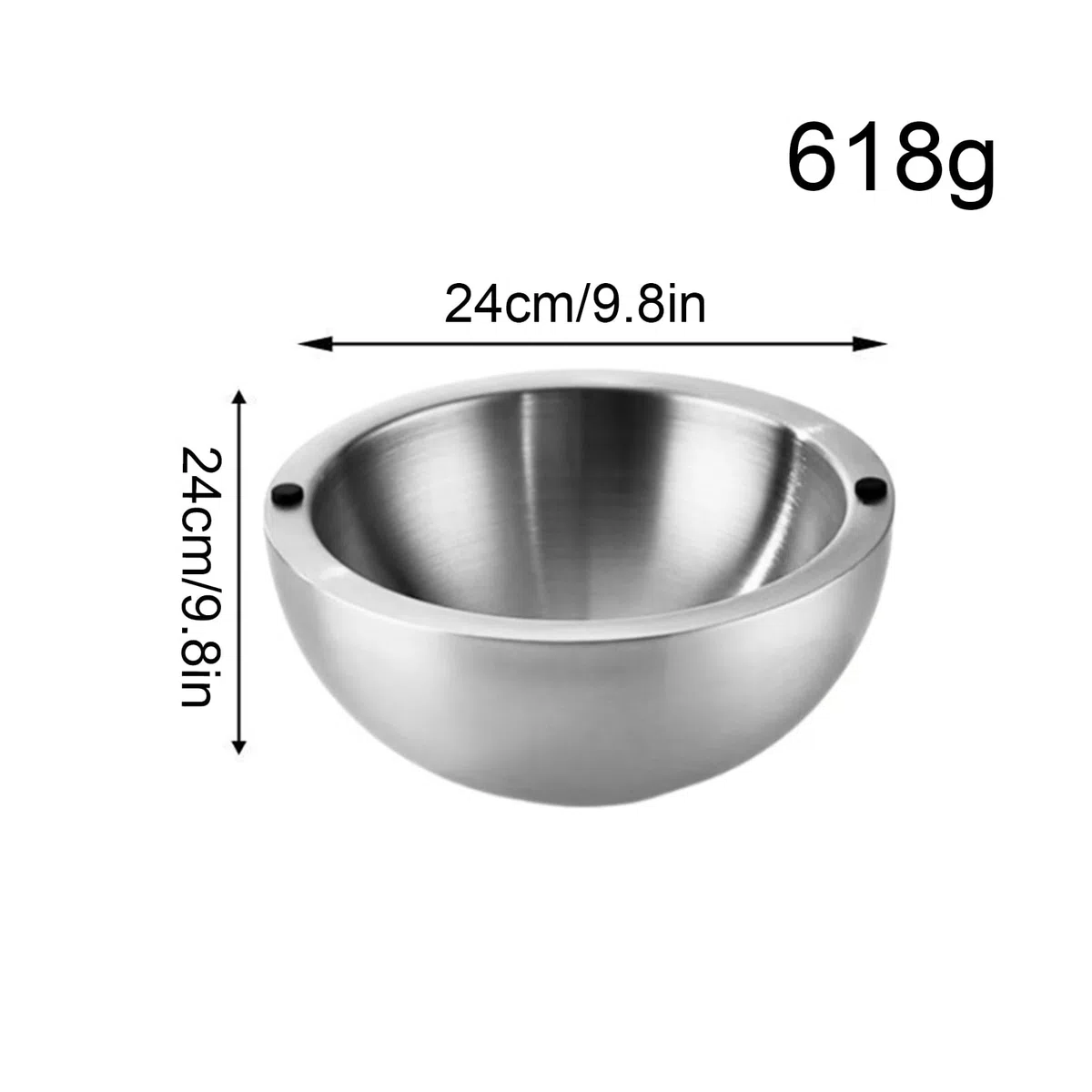 Generico Dip Chiller Bowl - Stainless Steel Double Walled Insulated Serving Bowl, 20x20x9cm Double Walled Insulated Party Dish For Salsa Guacamole Condiments Sauces Salad Hot Cold Food Appetizer