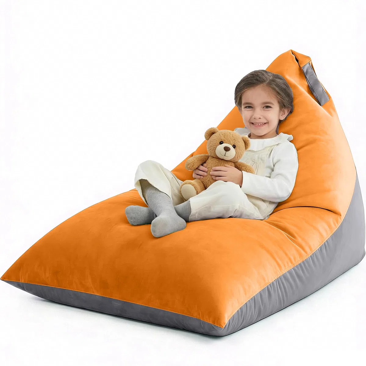 Fodera per poltrona sacco (senza imbottitura), per adulti e ragazzi, copertura in velluto spesso, 400 l, colore: grigio orchidea, L