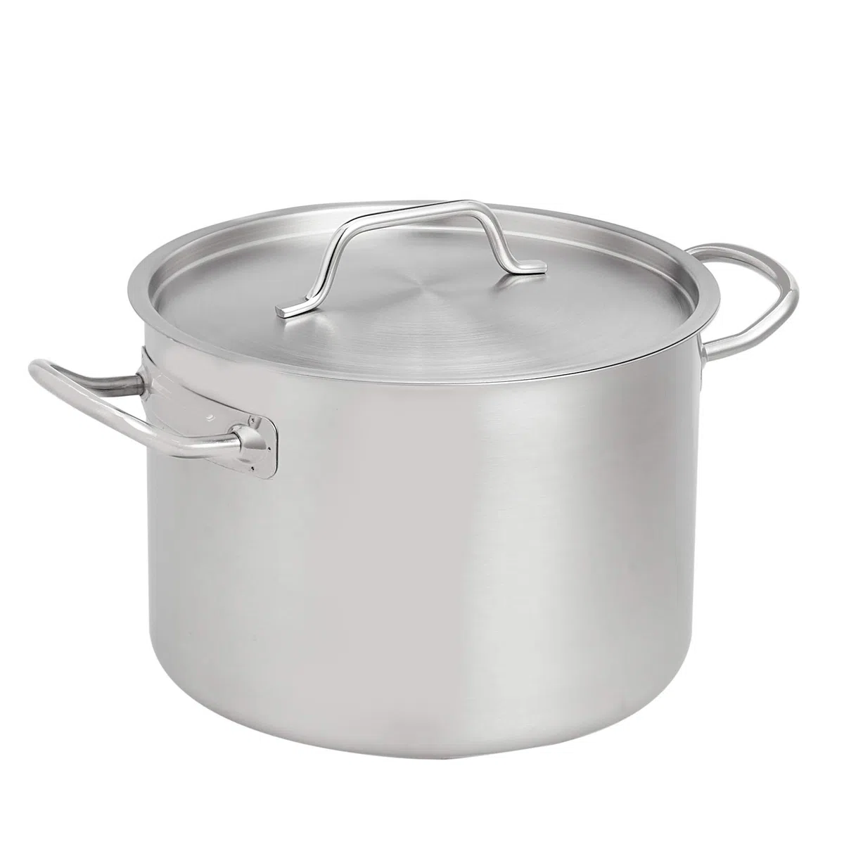 Amazon Basics Pentola in acciaio inox con rivestimento in alluminio, con coperchio, 9.5 litri, Argento
