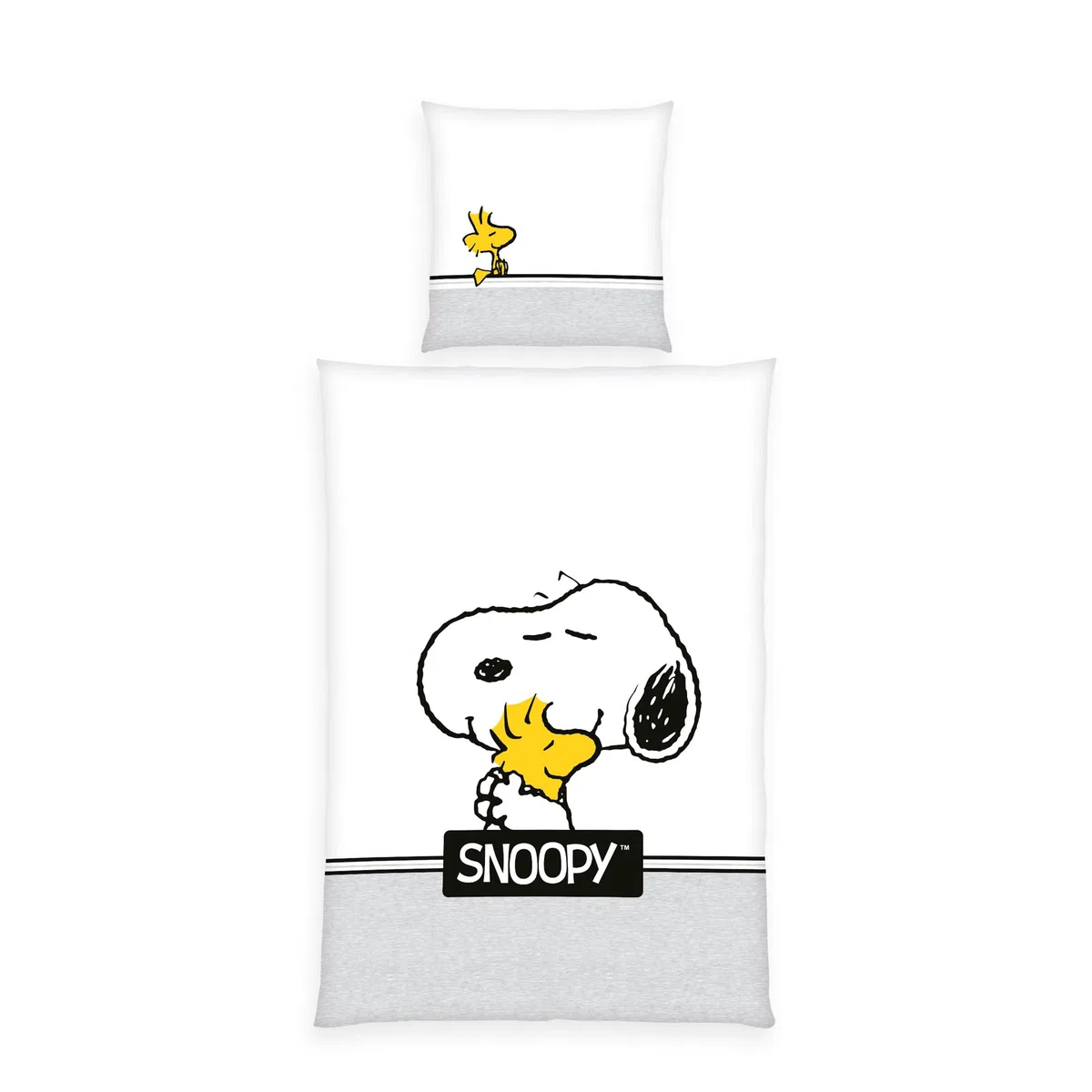 Herding Set di Biancheria da Letto, Snoopy Peanuts, Federa 80 x 80 cm con Design Reversibile, Copripiumino 135 x 200 cm con Cerniera, 100% Cotone/Renforcé