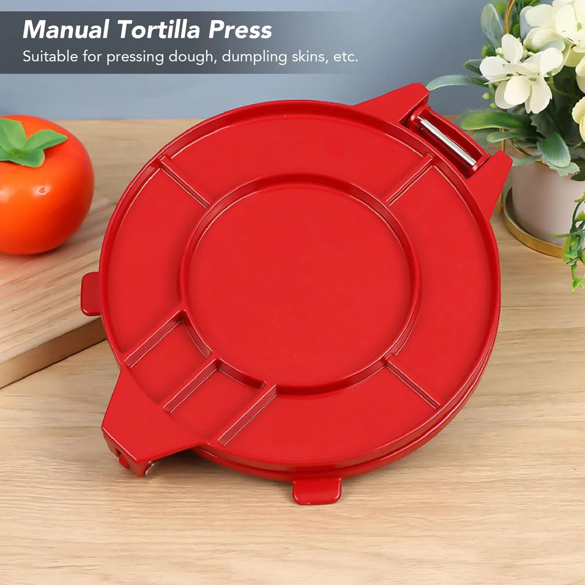 Pressa per Tortilla, Macchina per Tortilla, Pressa per Tortilla per Farina da 9,8 Pollici, Lega di Alluminio, Pressa per Tortilla Manuale, Pressa per Impasto per Tortini di Pizza