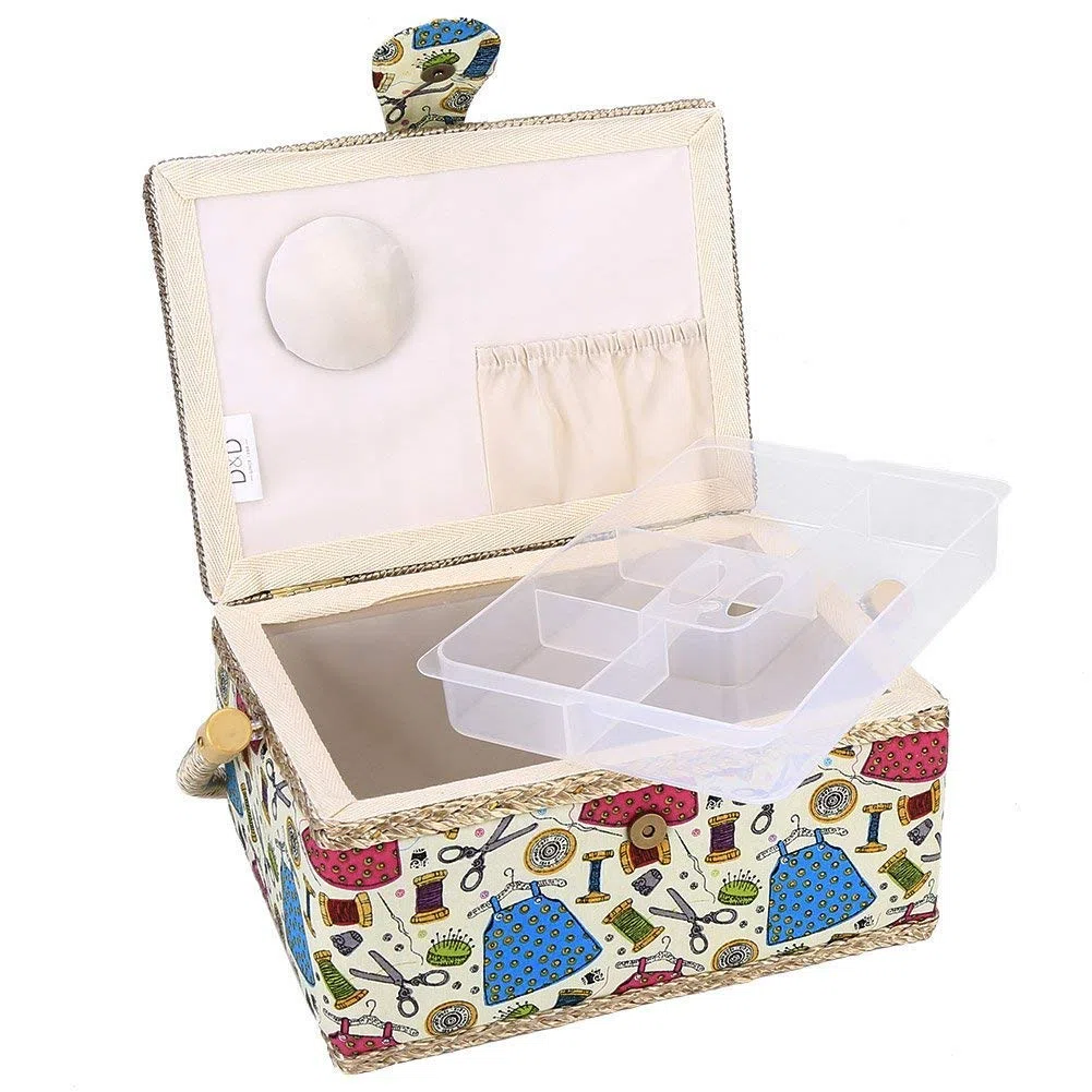 Kit da Cucito Cestino, Cestini Domestici, Ago da Cucito Storage Box Sewing Supplies Organizer per Accessori da Cucito, Rosa, Arancione, Verde Opzionale Green