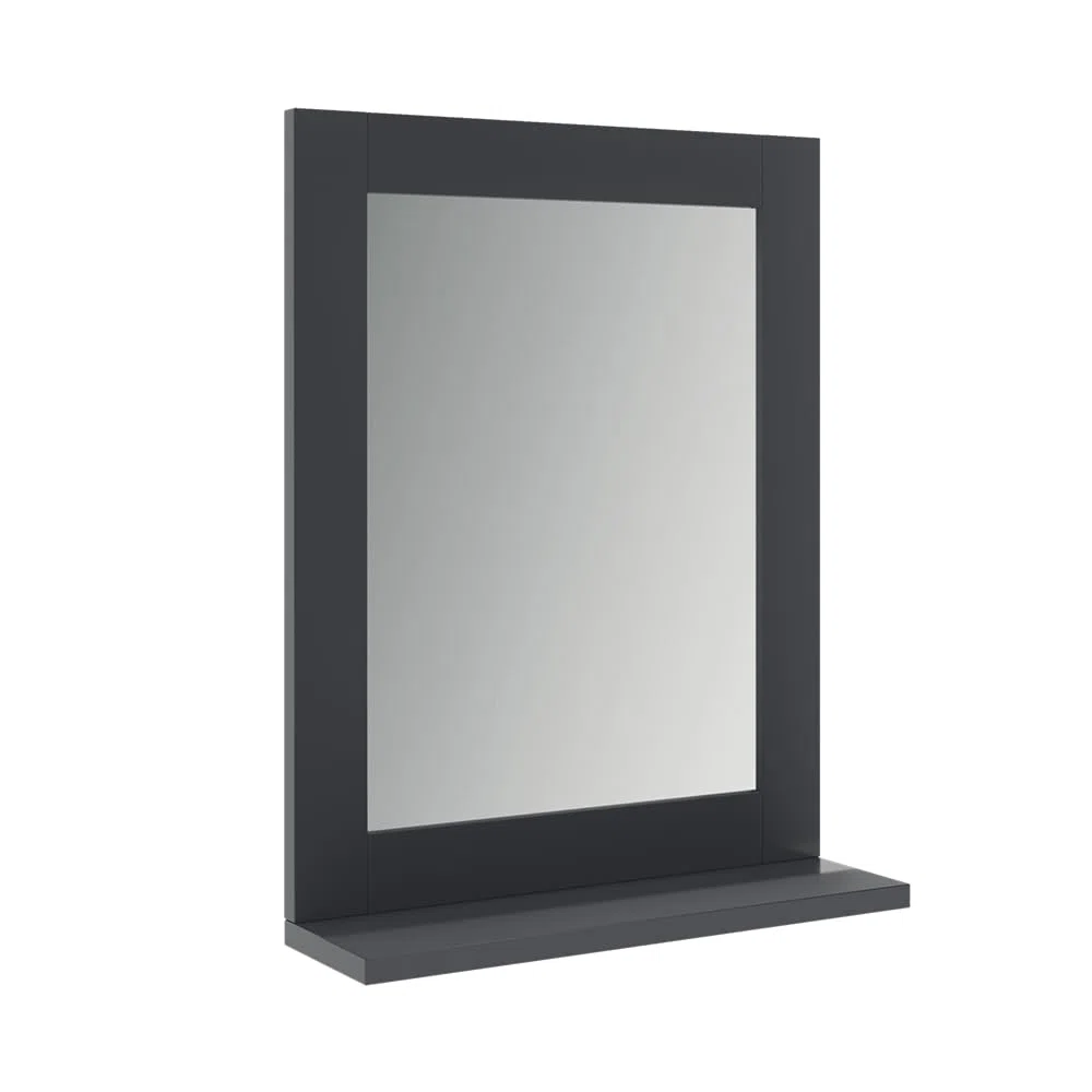 Vicco Specchio da bagno Vilda, Grigio, 40 x 50 cm, per la conservazione di accessori da bagno e prodotti per la cura