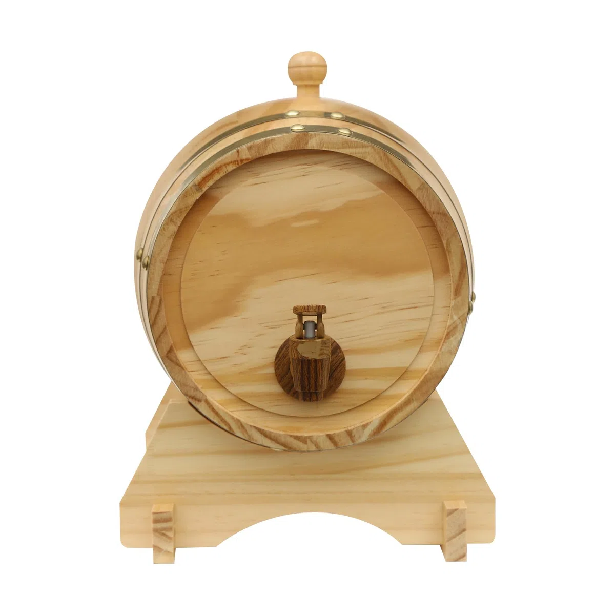 Botte di rovere da 5 l, con supporto in legno e rubinetto, in pino di alta qualità, raffinata e bella, moderna botte di whisky, a prova di perdite, per whisky, bourbon, tequila e aceto di vino