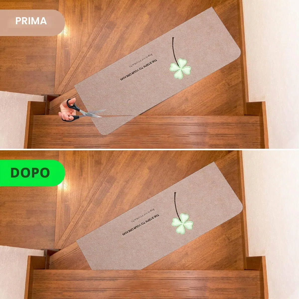15Pcs Tappeti per Scale 22 x 55 cm, Tappetino per Scale, Tappetino Antiscivolo e Autoadesivo, Protezione per Interni, Luminoso tappetini Antiscivolo per Scale per Bambini, Anziani e Animali Domestici