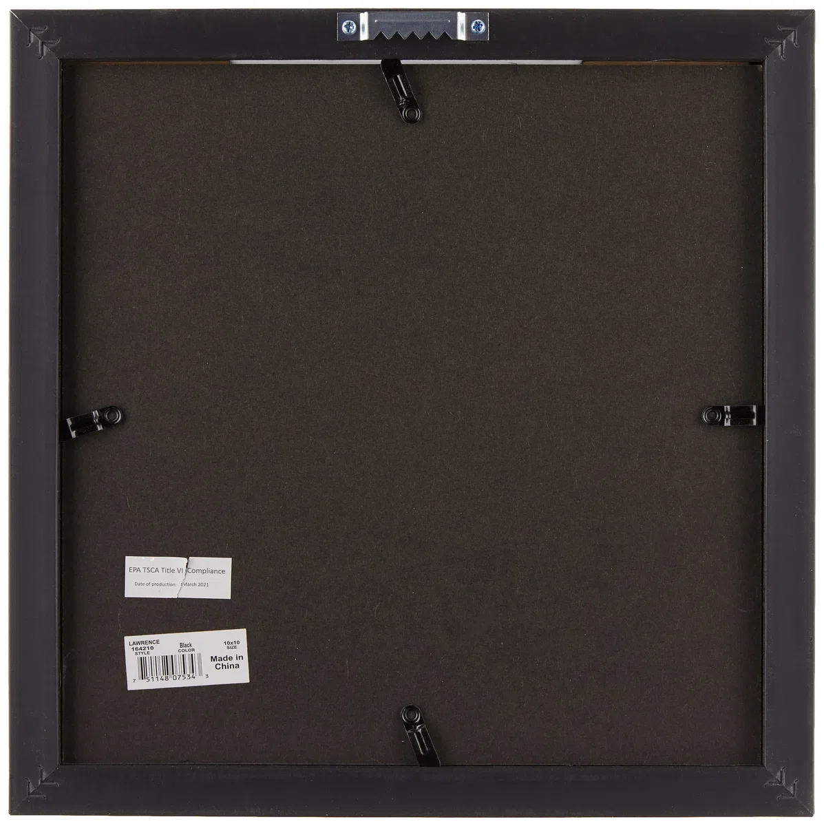 Lawrence Frames Ticket Holder Porta Biglietti 10x10 Black Shadow Box, Tessuto, Nero, 10 x 10