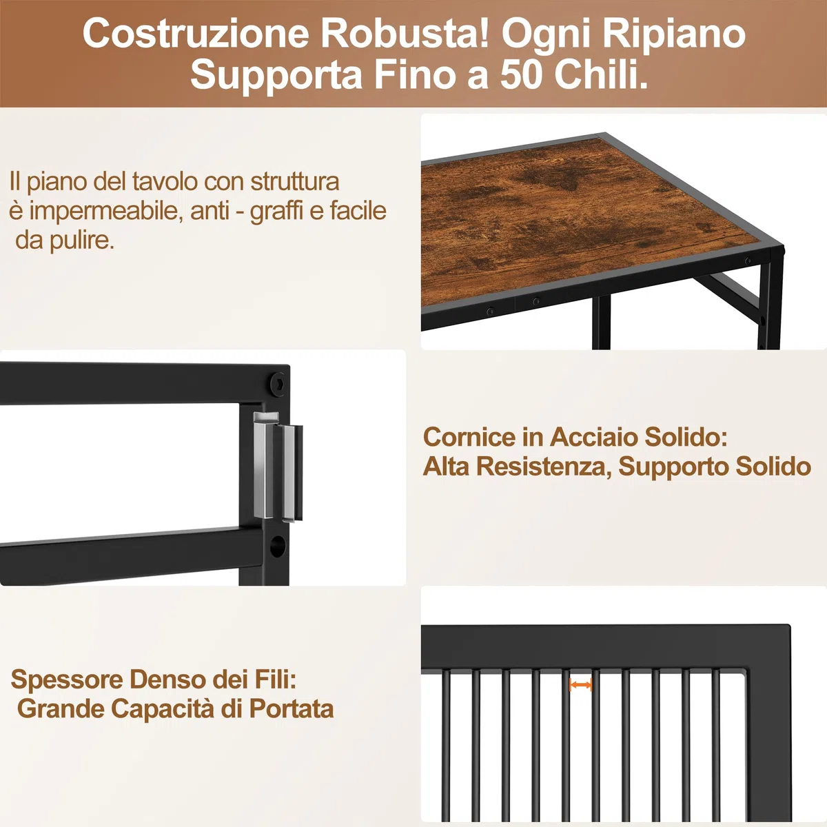 Carrello da cucina (telaio nero + pannello nero, organizzatore mobile, ruote industriali (spazi piccoli), 3 livelli (40 x 60 x 84.7 cm)