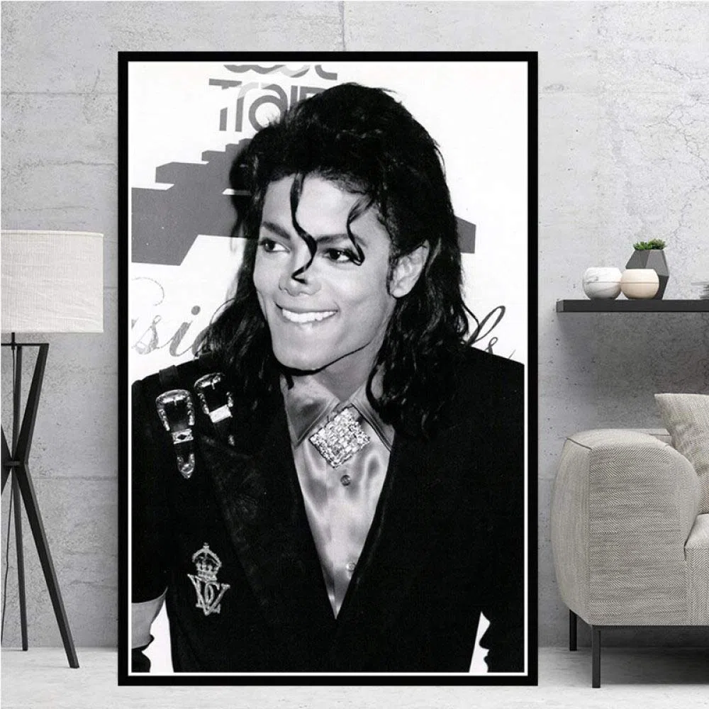 Stampa su Tela Michael Jackson Musicista King Star Art Poster Tela Pittura Immagine A Parete Decorazioni per La Casa Poster E Stampe, 60X80 Cm Senza Cornice