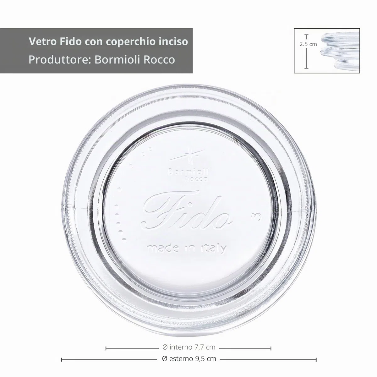 Bormioli Fido, Barattoli con chiusura a leva, 6 pezzi Capacità di 1,5 lt conservazione ermetica grazie all'anello di gomma