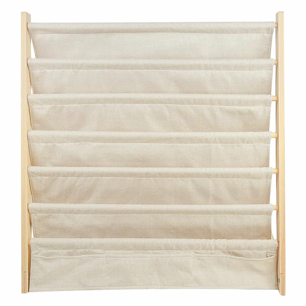HUOLE Libreria per bambini, 6 ripiani, materiale scolastico per la cameretta dei bambini, asilo, multicolore, 75 x 30 x 79 cm, colore legno (1 pezzo)