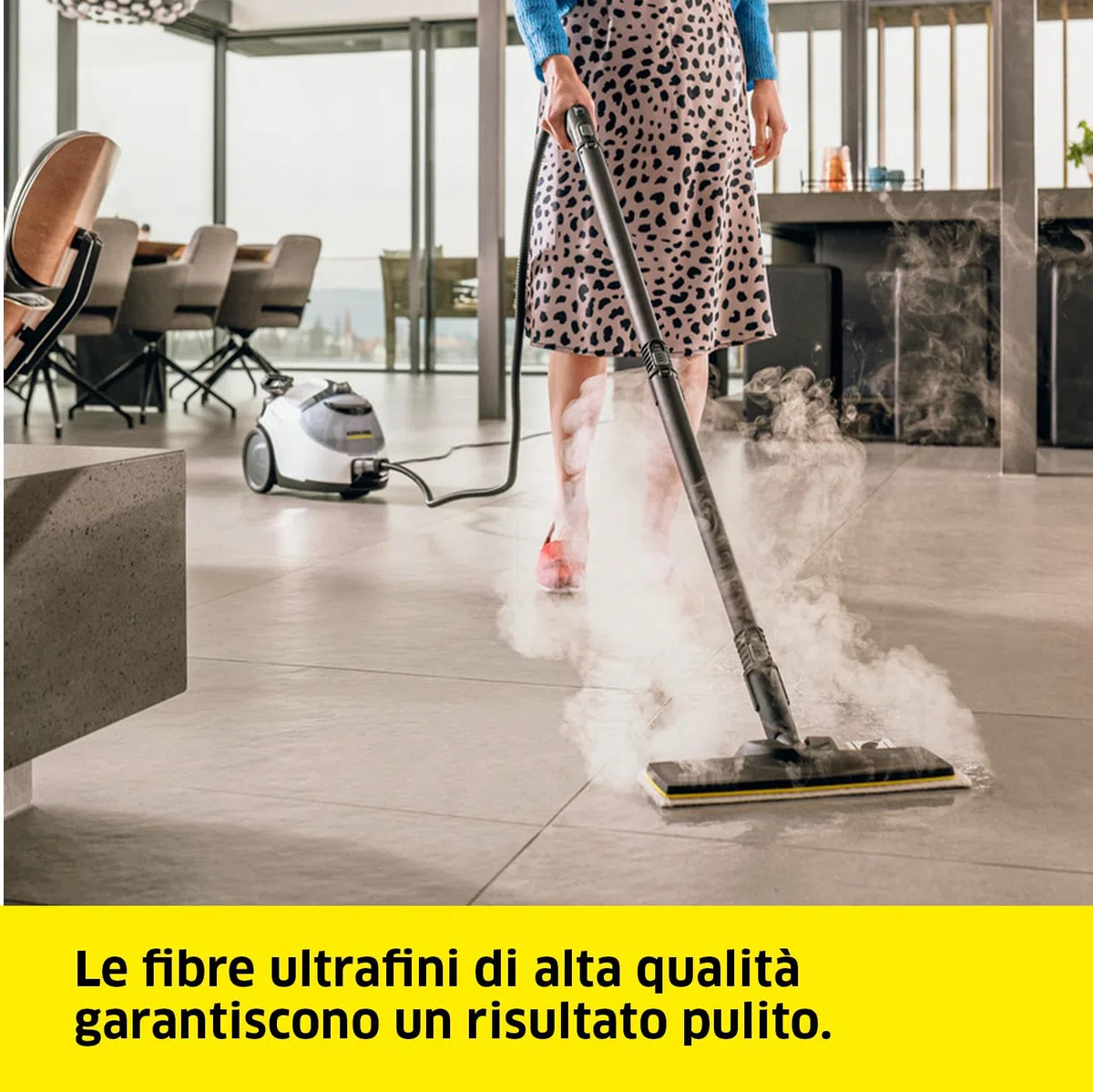 KÄRCHER Set panni per Pulizia, 2 panni universali per pavimenti (fibra ultrafine), 1 copertura abrasiva per bocchette manuali e 1 panno per lucidare, accessori originali per pulitori a vapore Kärcher