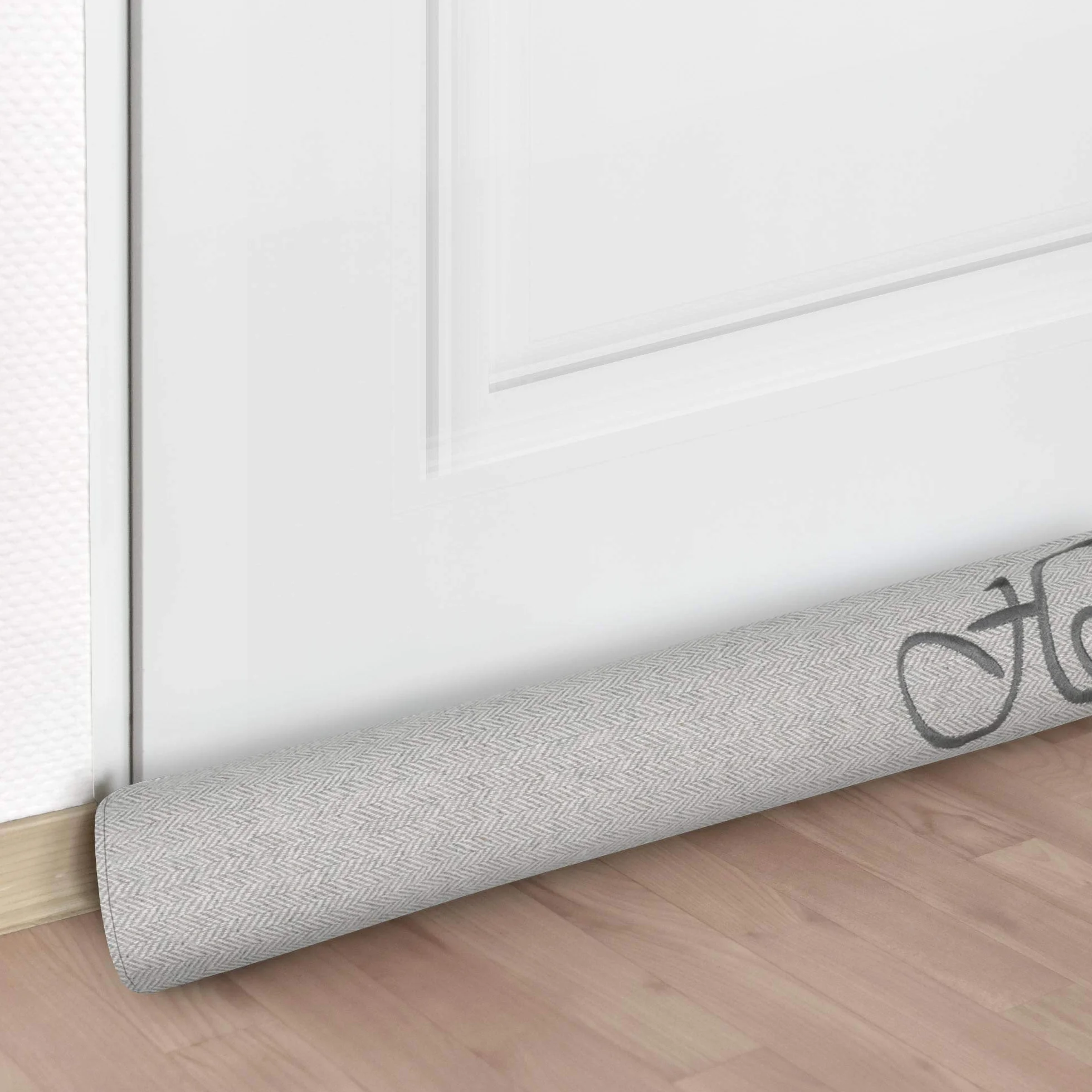 Beautissu 2x Paraspifferi Imbottito per Porta e finestra Tuuli HO L90xP8xA8cm in Poliestere - paraspiffero Universale porte e finestre - paravento sottoporta Isolante Contro Il Freddo - grigio chiaro