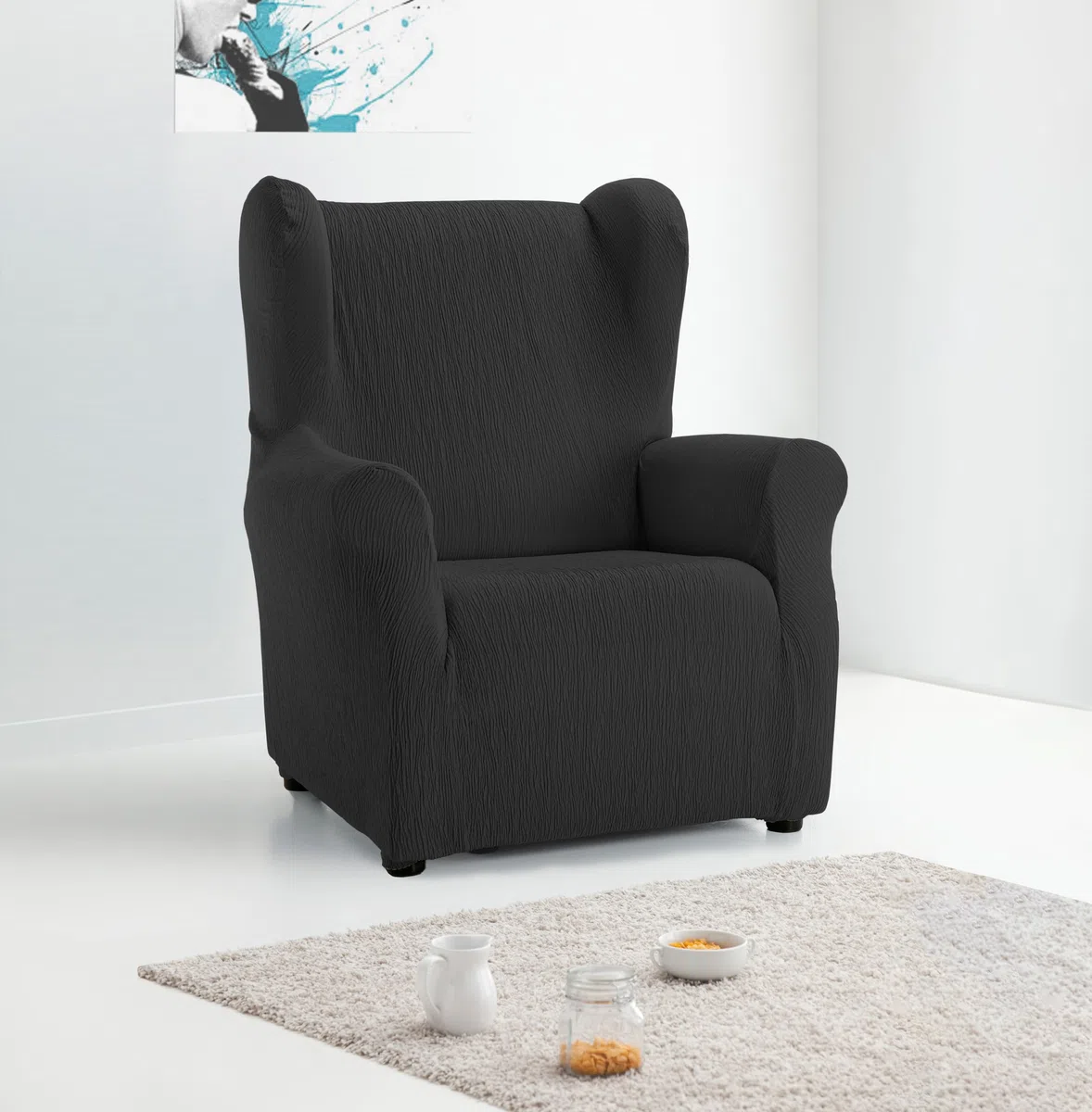 Martina Home Emilia Copripoltona elastizzato colore Nero