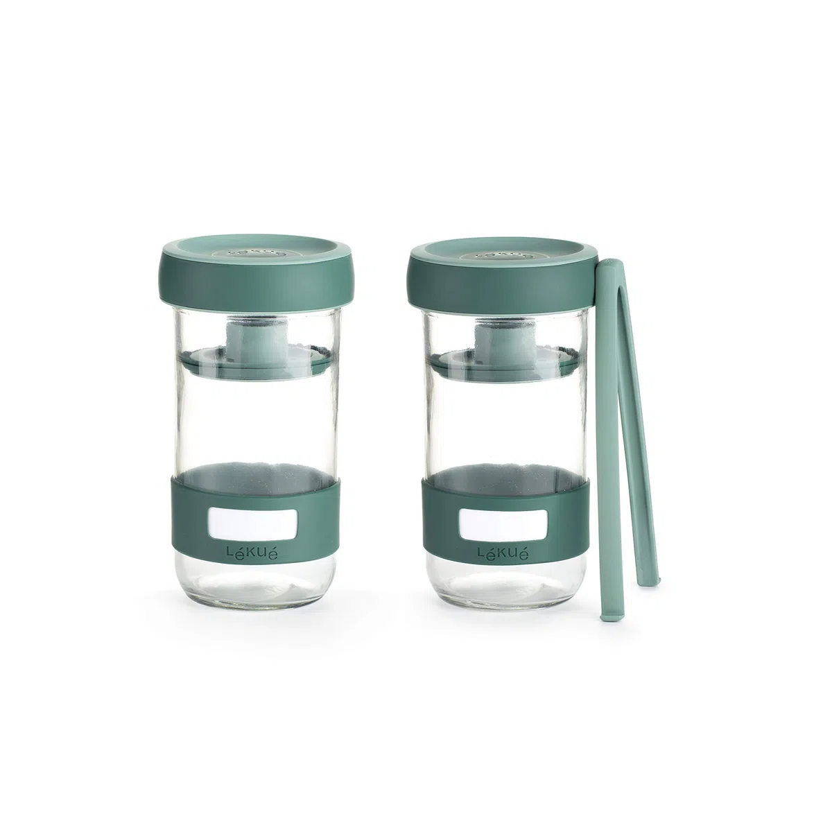 Lékué Kit di attrezzi per la preparazione di sottaceti fatti in casa con contenitore, Verde, Singolo, 700 ml
