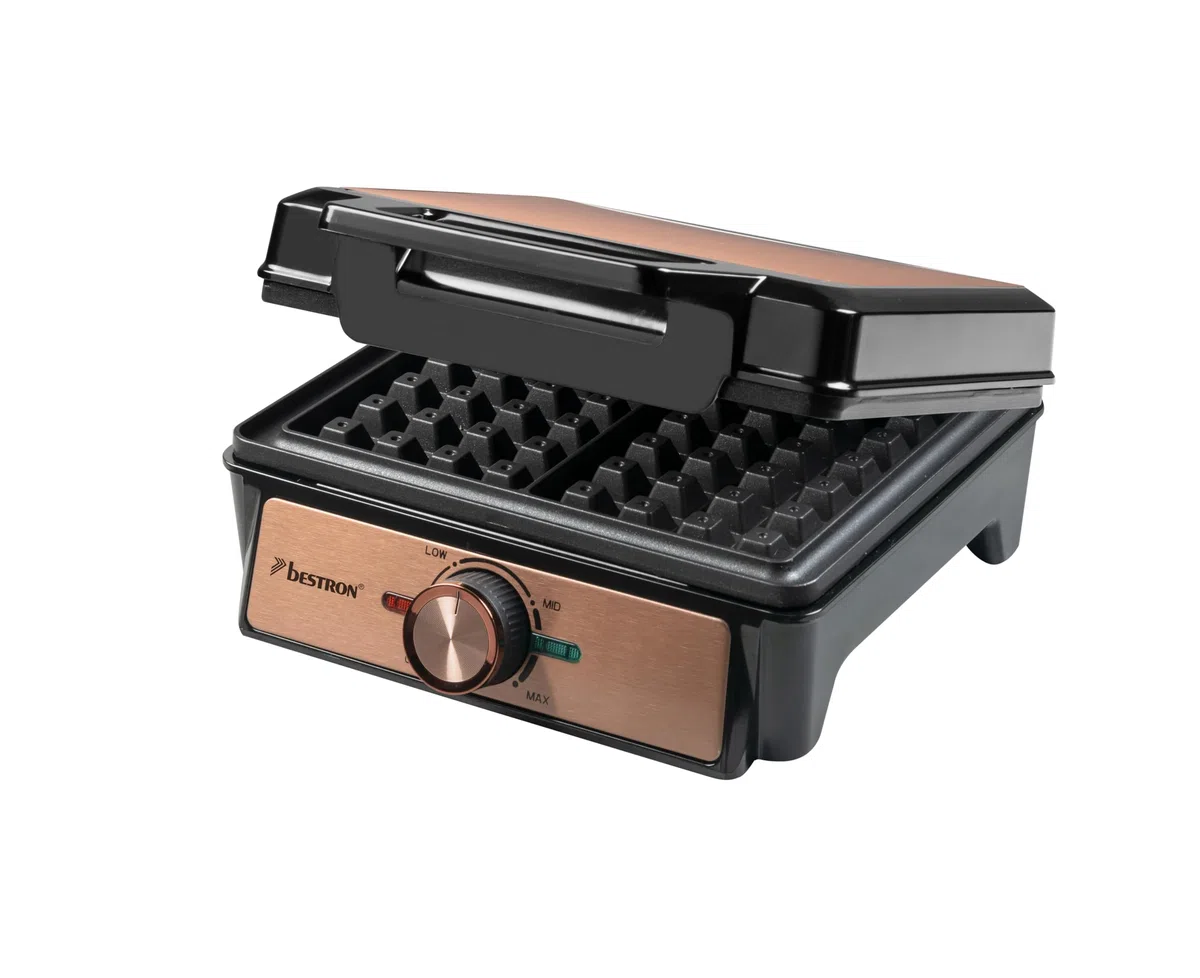 Bestron AWM100CO - Piastra per waffle, in acciaio