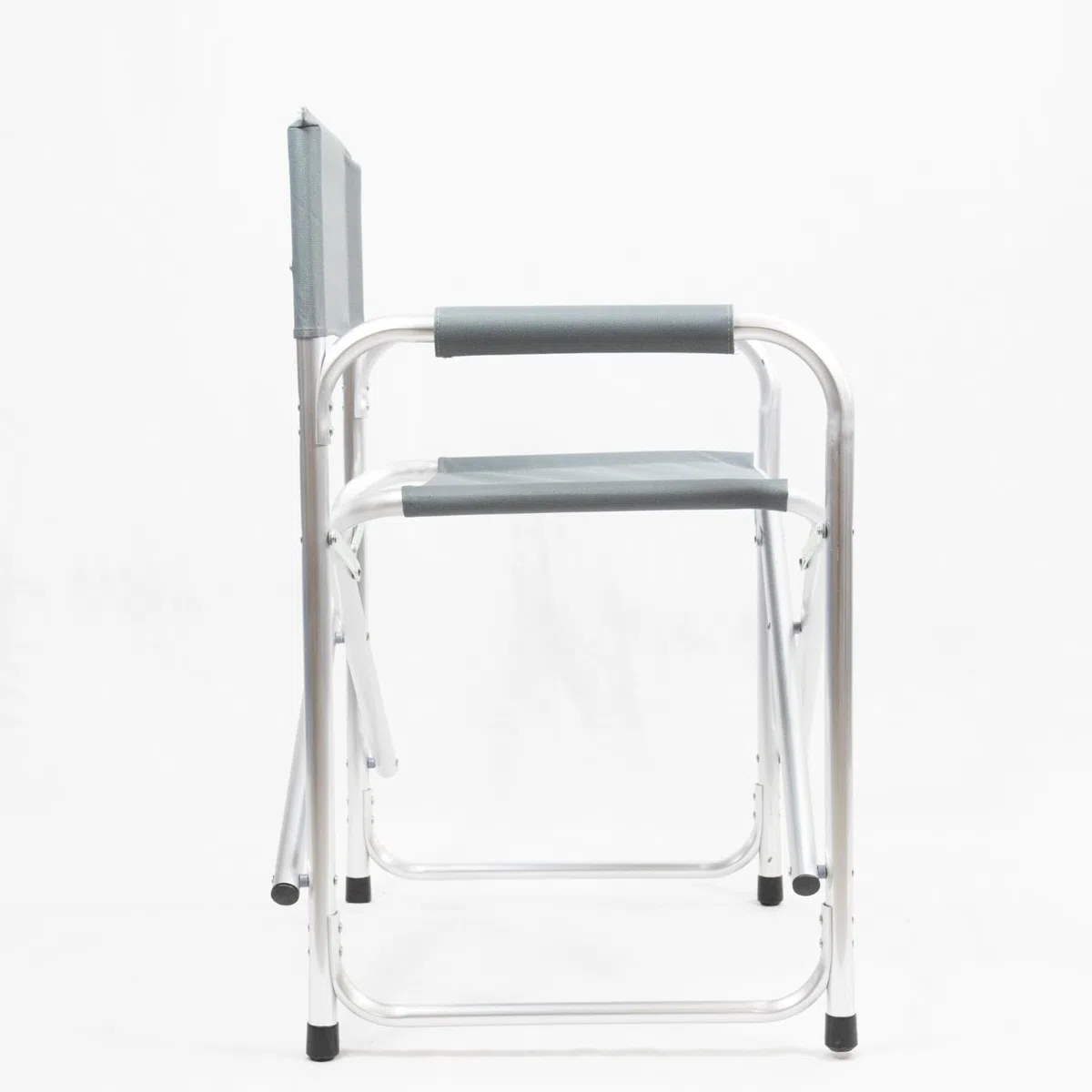 Sedia Regista Pieghevole in Alluminio Grigio Sedia Da Campeggio 57x49x78cm Mare Spiaggia Giardino Universale Telo Poliestere Spalliera Braccioli Salvaspazio Trasportabile Richiudibile Lavabile