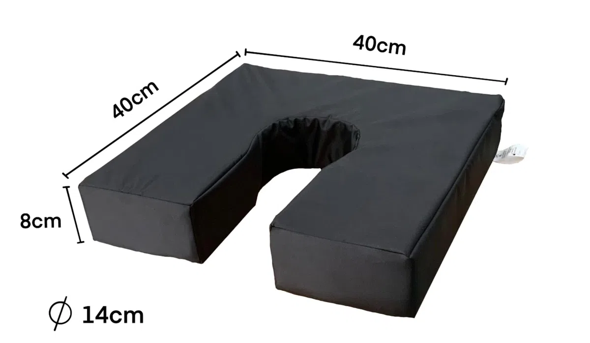 Cuscino antidecubito a ferro di cavallo, impermeabile e traspirante con schiuma anatomica HR Comfort - Cuscino per emorroidi e coccige, cuscino ortopedico