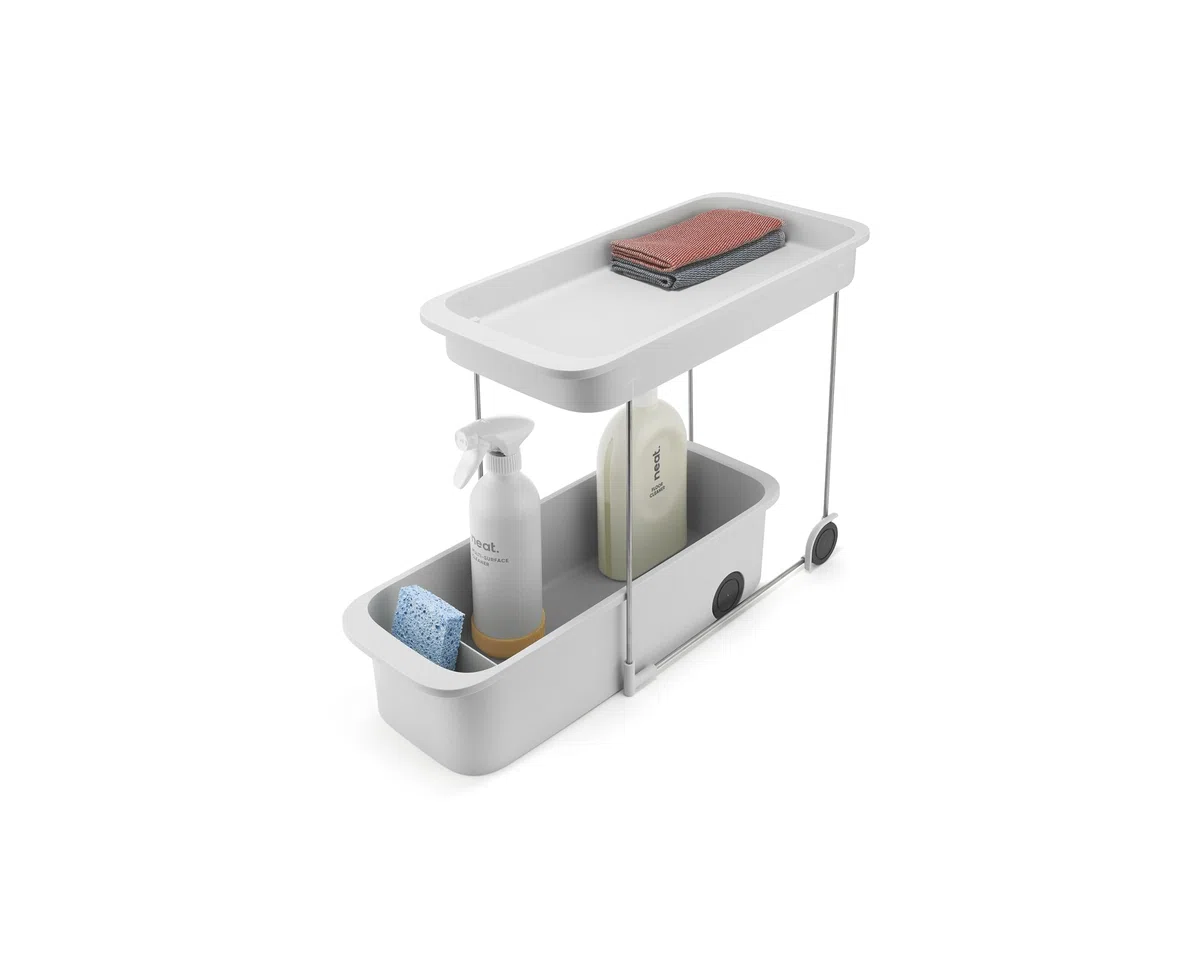Joseph Joseph CupboardStore Carrello Portaoggetti a 2 Ripiani con Ruote, Organizer Sottolavello, Plastica Riciclata