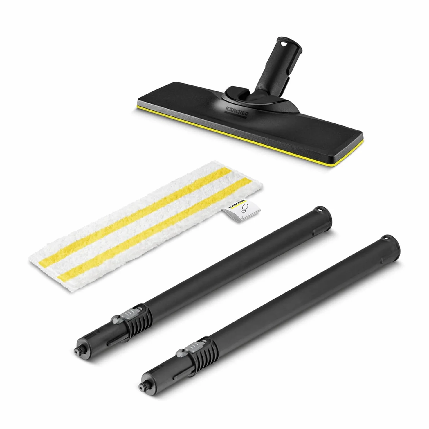 Kärcher set bocchetta per pavimenti EasyFix SC 1, bocchetta per pavimenti EasyFix, panno universale in microfibra, 2 tubi di prolunga (0,5 m), accessori originali per il pulitore a vapore Kärcher SC 1
