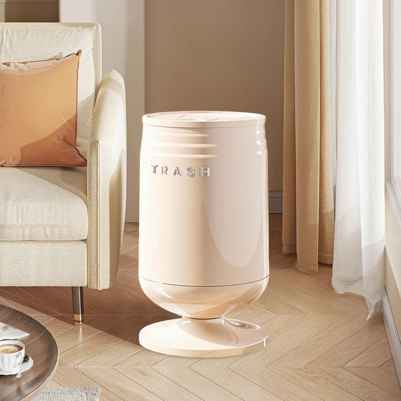 rockible Cestino per rifiuti, pratico cestino per rifiuti, decorativo, moderno, pattumiera per hotel, appartamento, soggiorno, cucina, dormitorio, Bianco, L