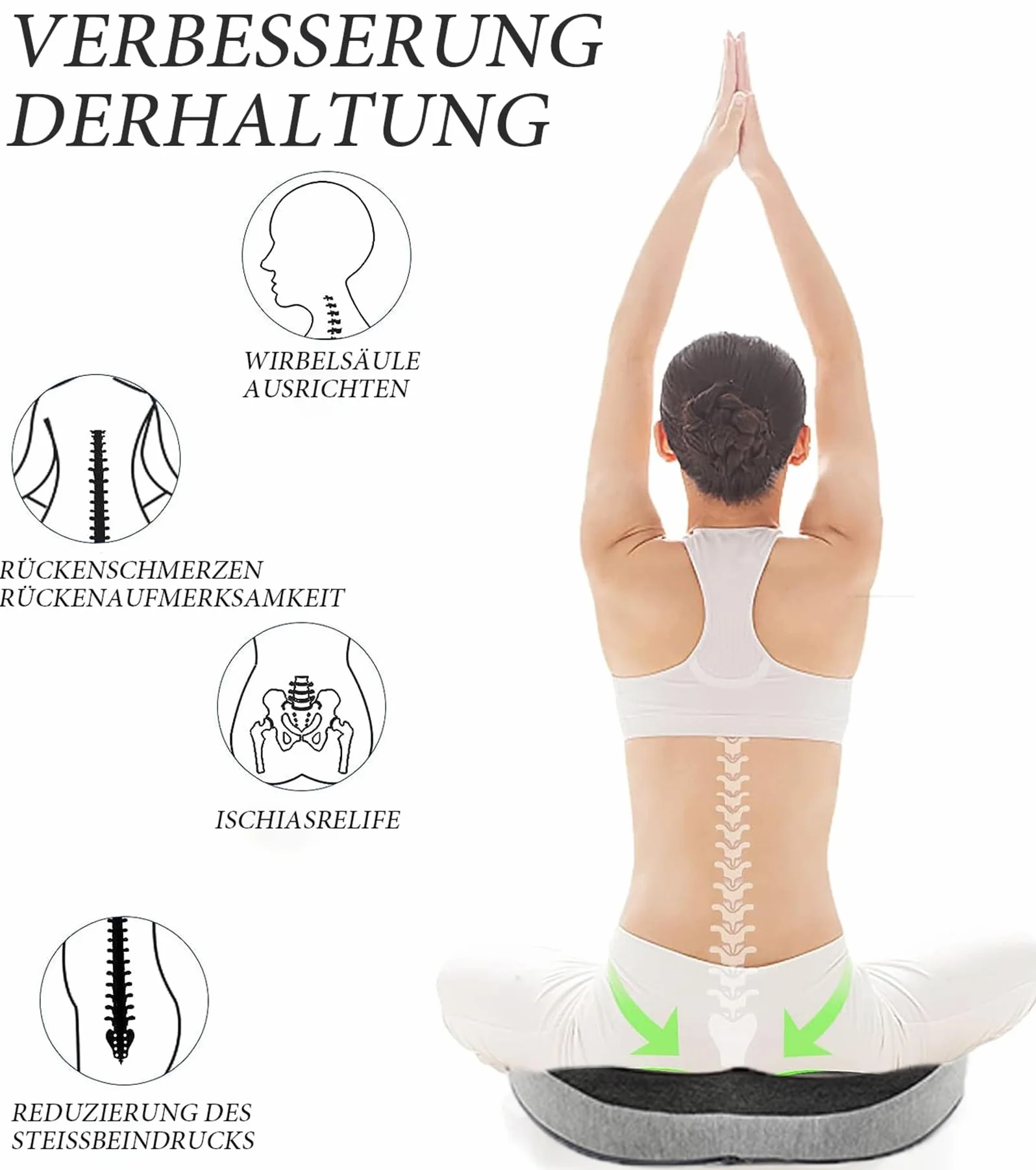 Cuscino Antidecubito per Sedia - Ciambella Cuscino Ortopedico, Effettivo nel Lenire Emorroidi, Prostata, Coccige, Sciatica e Mal di Schiena, Ideale per Uso in Ufficio, Auto e Sedia a Rotelle.