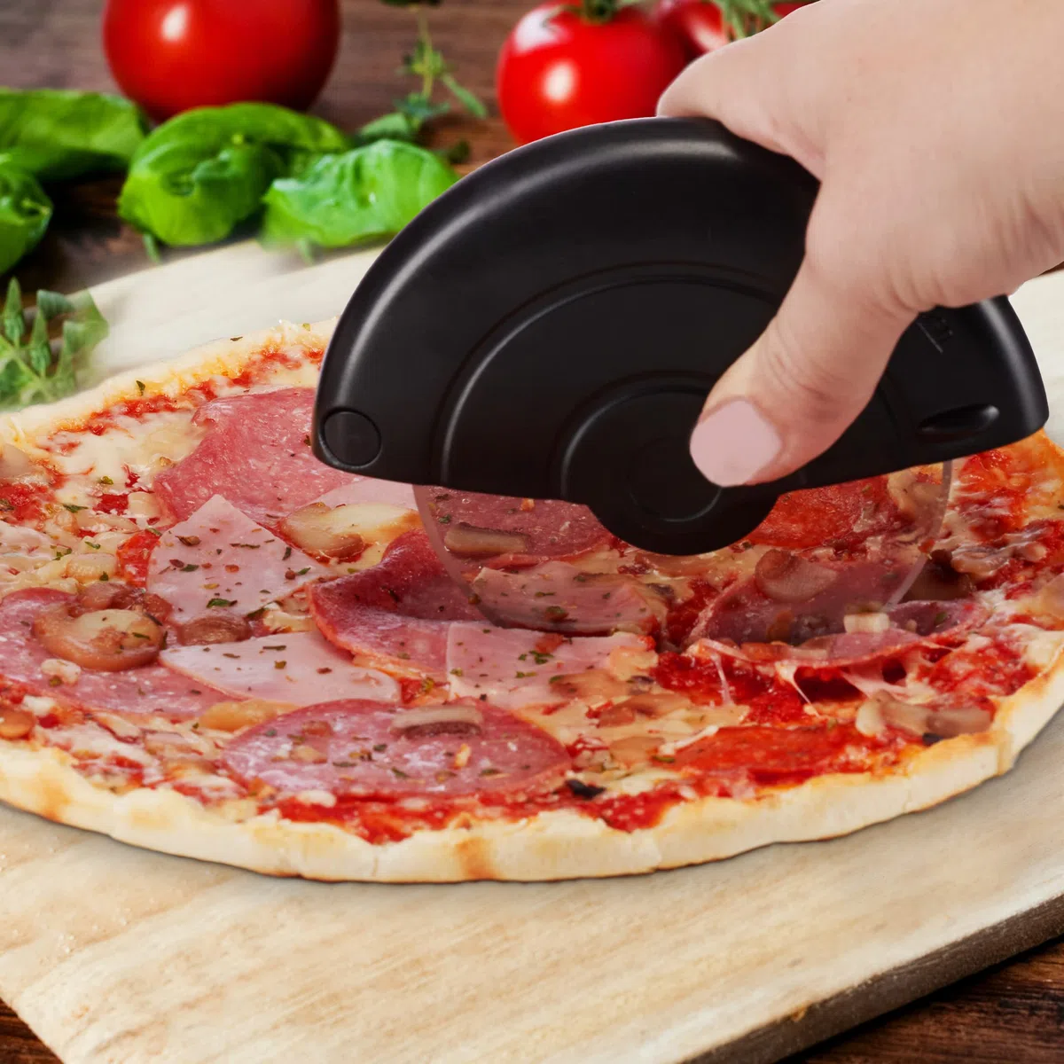 Set 10 Tagliapizza Premium Acciaio Inox, Rotella, Lama per Pizza, Tondo, Pizzacutter, Lavabile in Lavastoviglie, Nero
