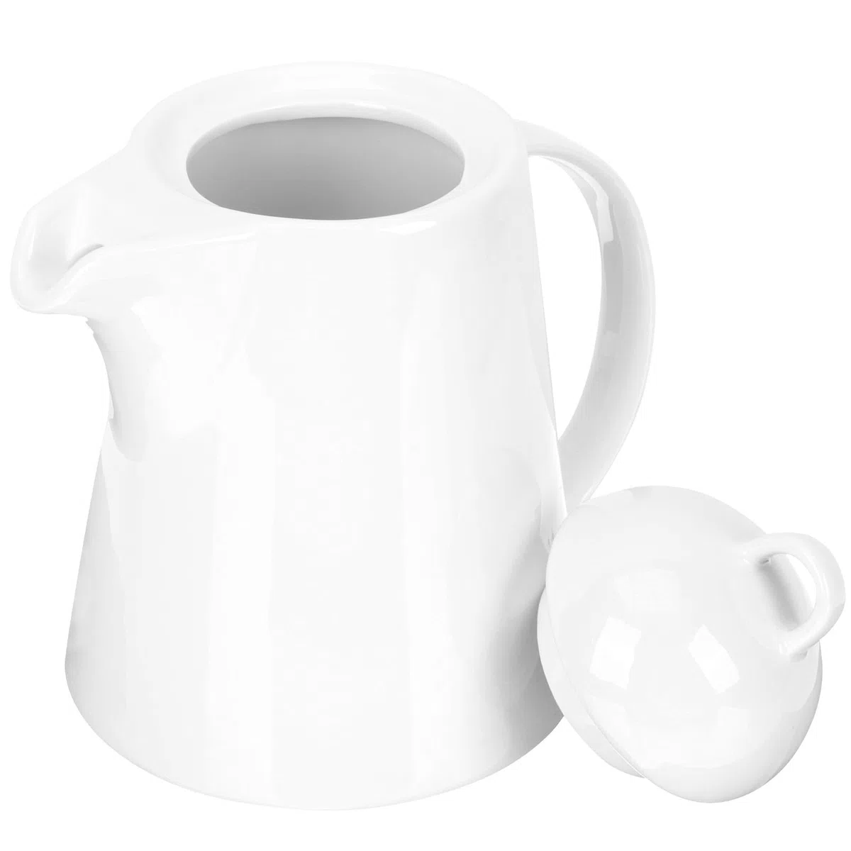 KICHOUSE Caffettiera in Ceramica Bianca per Uso Quotidiano in Cucina e Ufficio, Facile da Pulire e Versare, per Amanti del Caffè e Tè