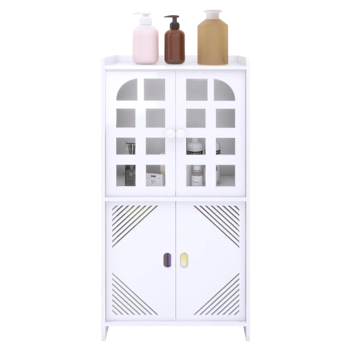 LANTUS - Mobiletto portaoggetti per bagno, armadietto, mensola regolabile, piedi resistenti all’acqua, per piccoli spazi, piccola cabina armadio per bagno, soggiorno, 30 x 22 x 75 cm (L) Bianco
