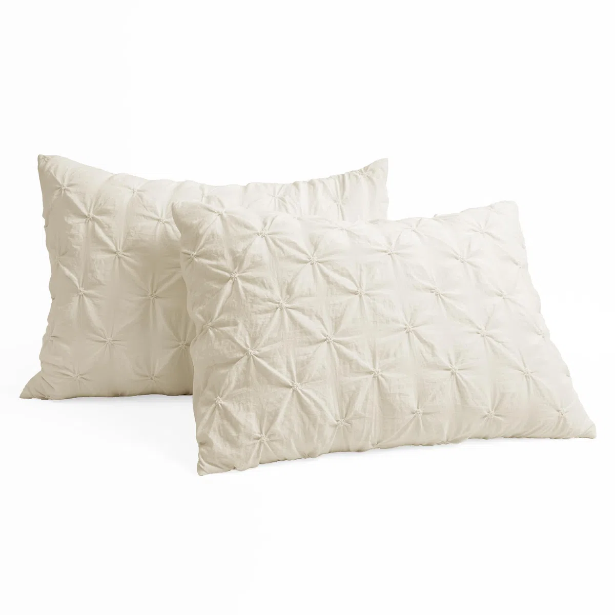 Lush Decor Lush Décor Ravello Pintuck 5 Piece Comforter Set, Full/Queen, Avorio, Ivory, King