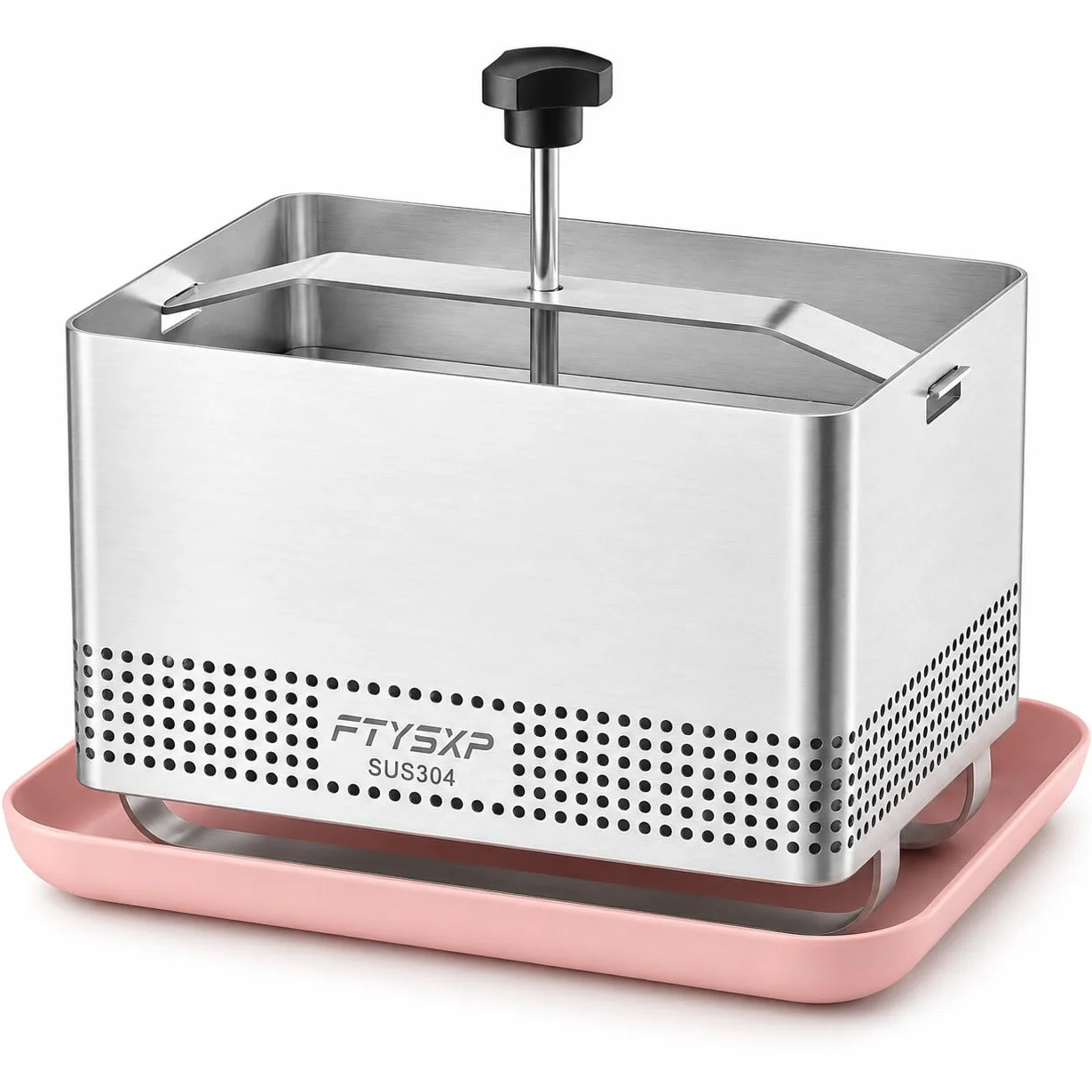 Tofupress 304 - Pressa per formaggi in acciaio inox con pressione regolabile, per tofu e formaggio, multifunzione, in acciaio inox, per prosciutto e pressa per carne, sicurezza lavastoviglie (16 x 12