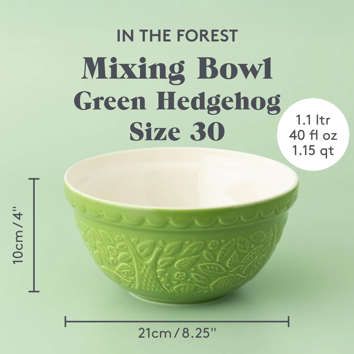 Mason Cash Rayware, Ciotola per impastare, Design: Riccio, 21 cm, Colore: Verde