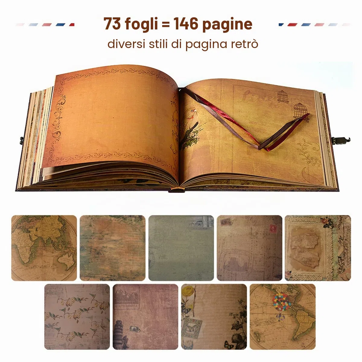 Our Adventure Book 146 Pagine Album fotografico,Stile Retrò Scrapbooking,di Viaggio fai da Te/diario di Coppia/Album di Nozze Anniversario,San Valentino(Stile Palloncino)