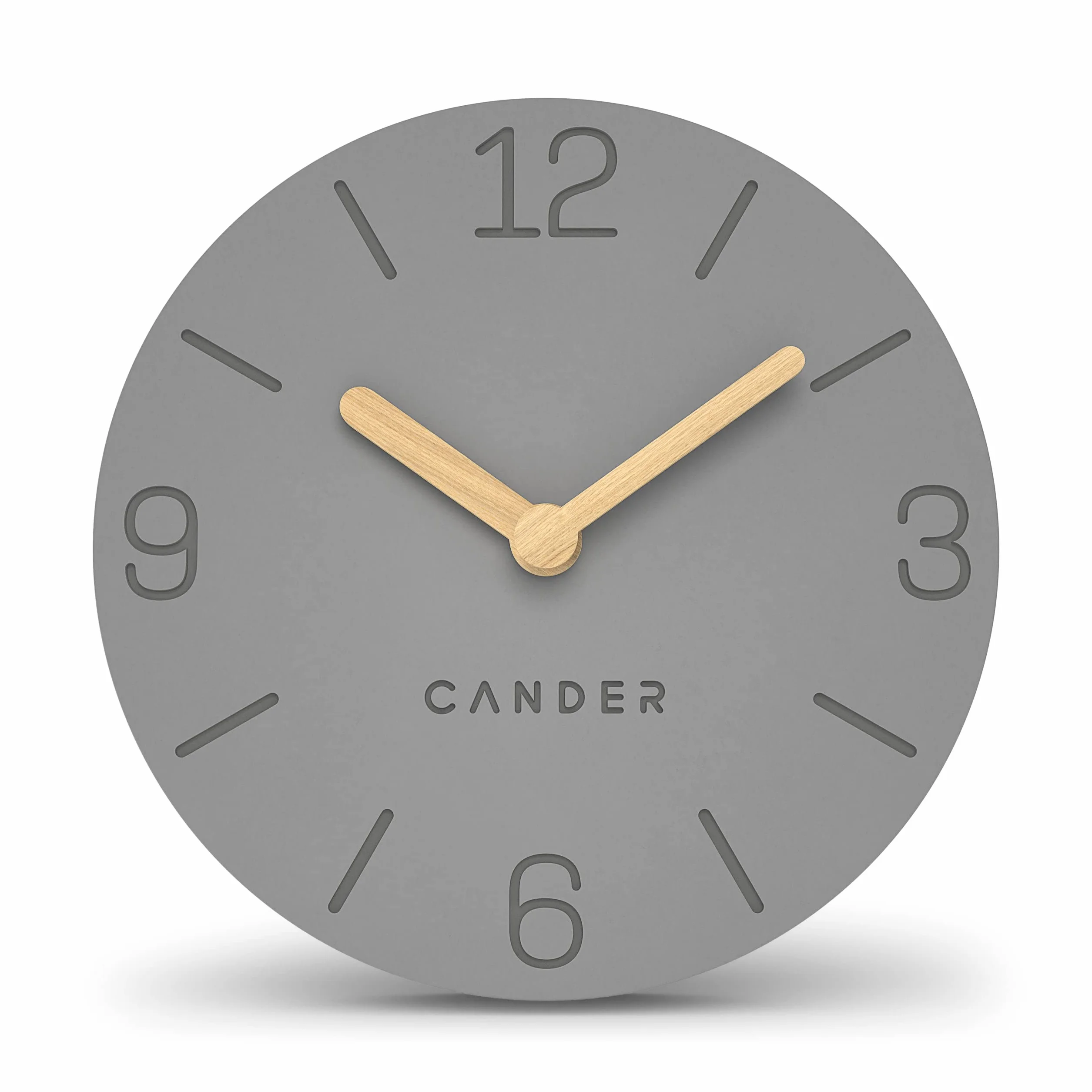 Cander Berlin MNU 2615 H Orologio da tavolo grigio alimentato a batteria senza ticchettio vintage analogico moderno in legno MDF 15 cm