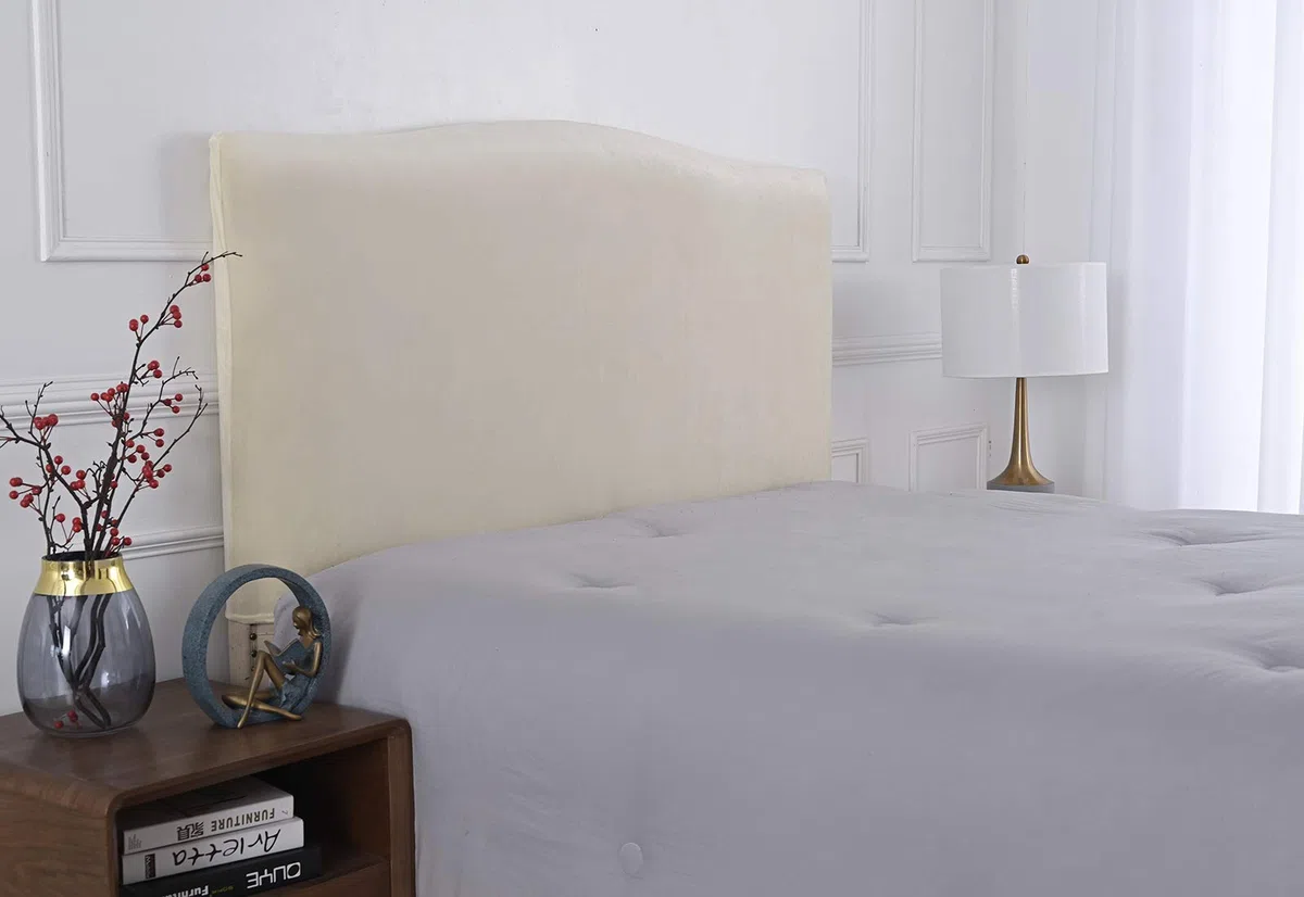 Copritestiera in velluto Copertura testiera letto Copritestiera per letti singoli matrimoniali king size Fodera per testiera del letto Giallo beige