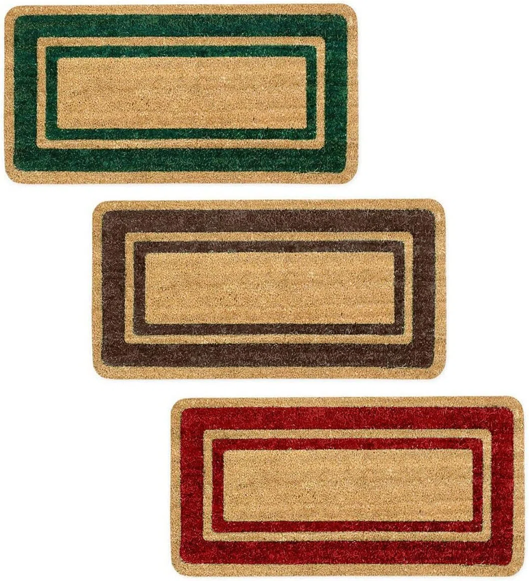 Generico Zerbino Tappeto Cocco Antiscivolo 100% Fibra Naturale Elegante Robusto Ingresso (VERDE, 70x140 Cm)