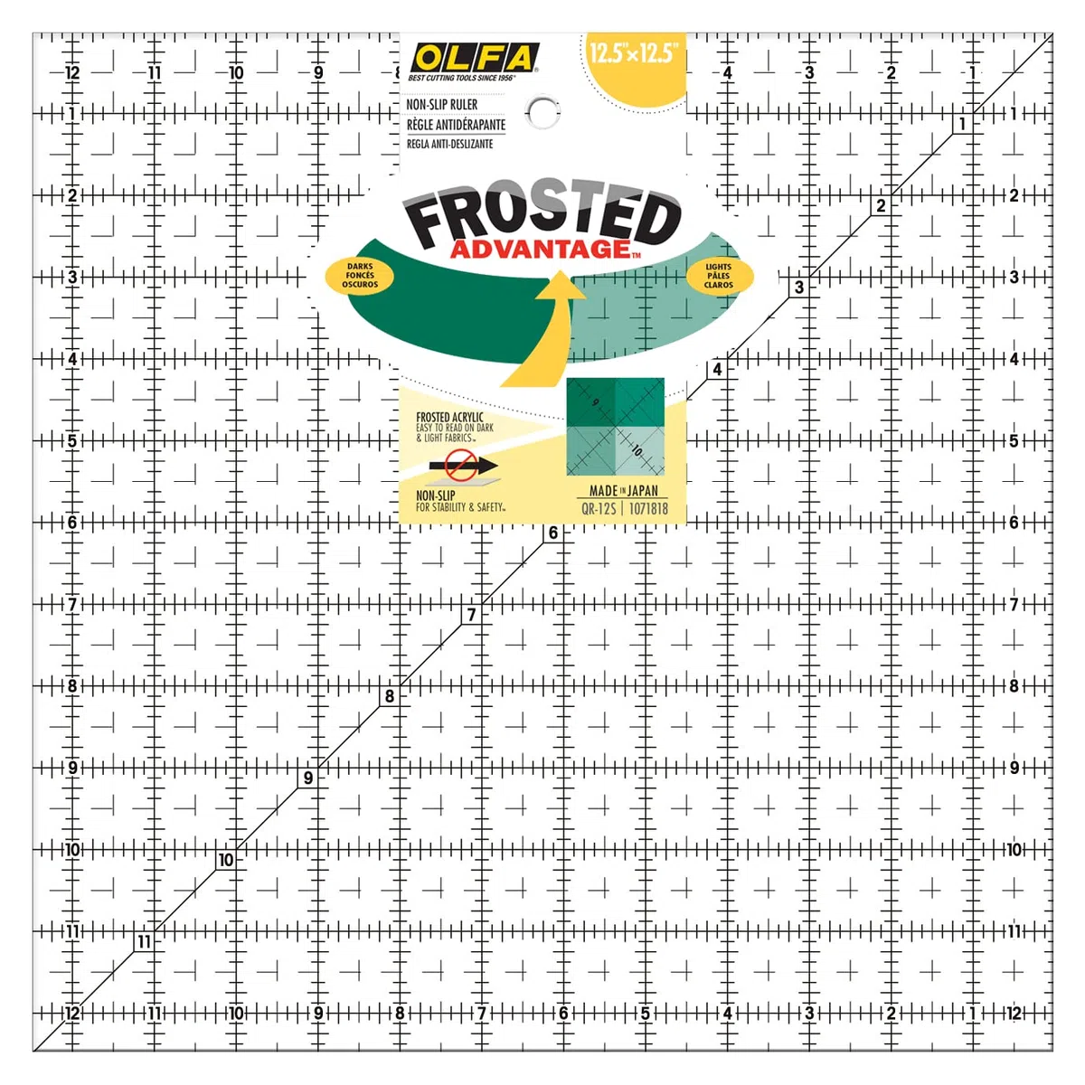 Olfa - Righello per Quilting, 12,5 mm, Colore Trasparente