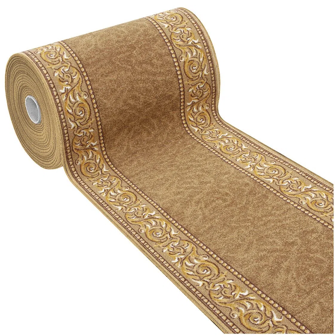 emmevi Tappeto Scala Design Barocco Passatoia Corridoio Scalini Antiscivolo MOD.Picasso Dis_22 67X240 Beige
