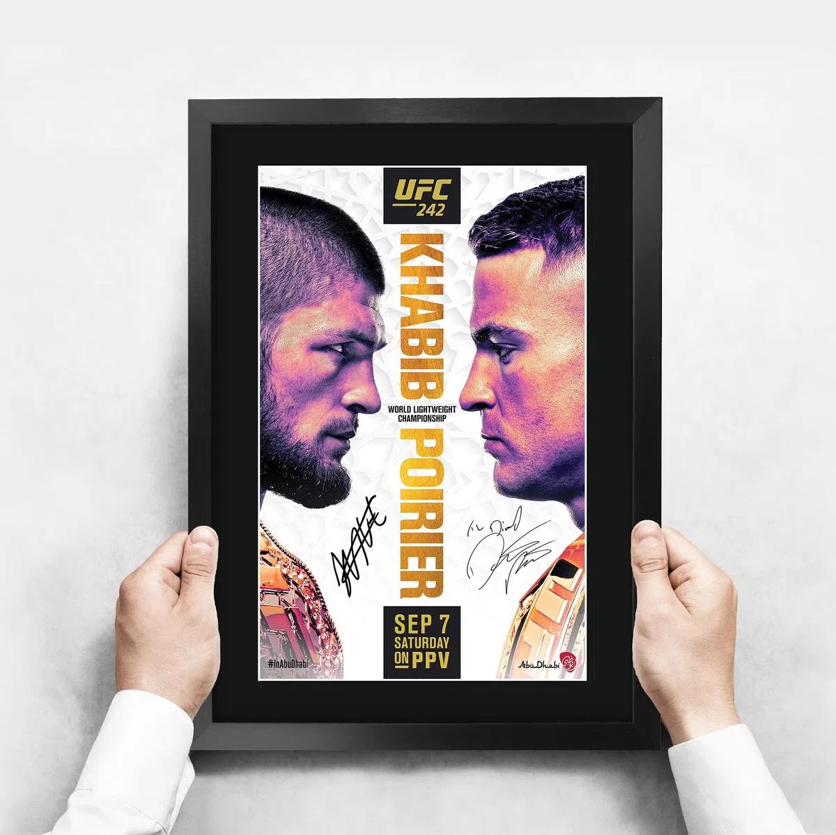 HWC Trading UFC 242 Khabib Nurmagomedov Dustin Poirier, foto con autografo stampato per fan UFC Memorabilia – A3