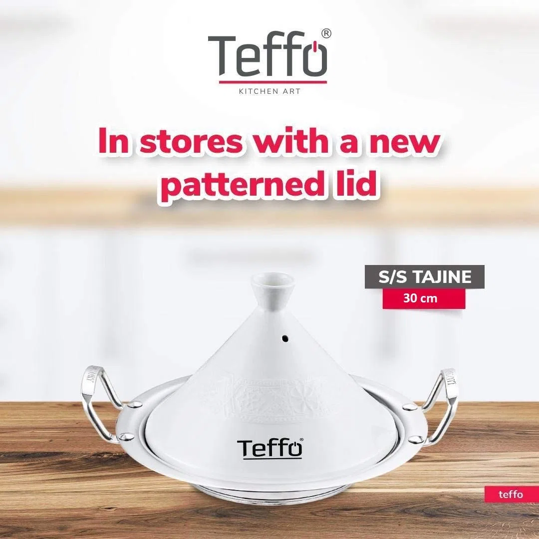 Tajine da cucina tradizionale marocchina in ceramica con fondo in acciaio inox, Ø 30 cm